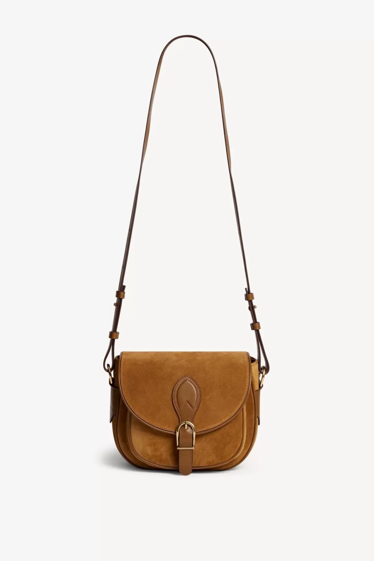 Gerarddarel Besace en cuir velours henné - GYPSY | Gerard Darel Camel-Femme Sacs porté épaule | Sacs bandoulière