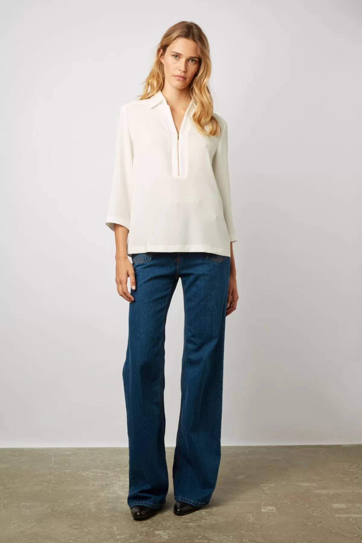 Gerarddarel Blouse fluide zippée - CATHERINE Blanc-Femme Chemises & Blouses