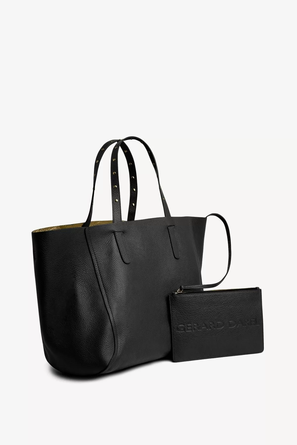 Gerarddarel Cabas en cuir grainé /or - SIMPLE 2 | Gerard Darel Noir-Femme Sacs à main | Sacs porté épaule | Paniers & Cabas