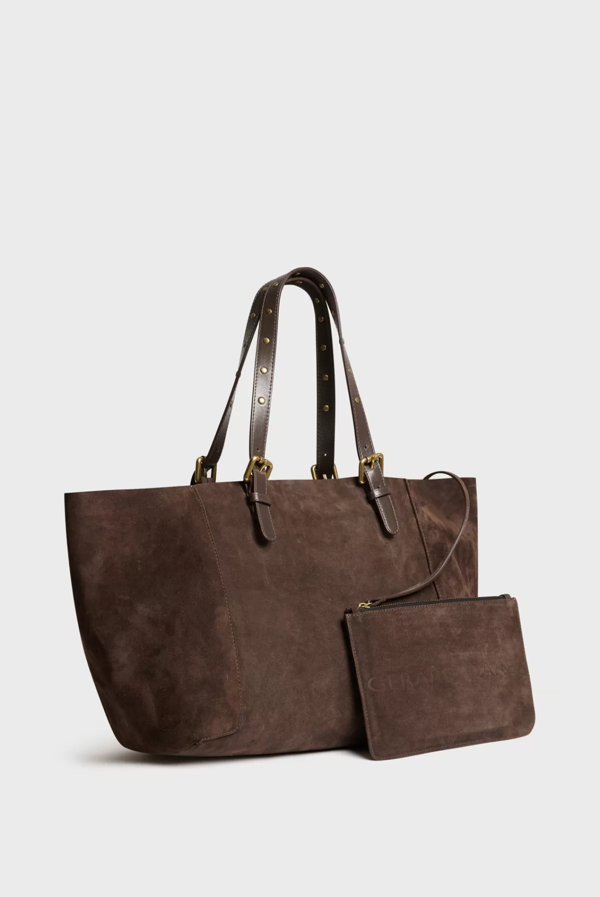 Gerarddarel Cabas en cuir velours intérieur métallisé - SIMPLE BAG Marron-Femme Sacs à main | Sacs porté épaule | Paniers & Cabas