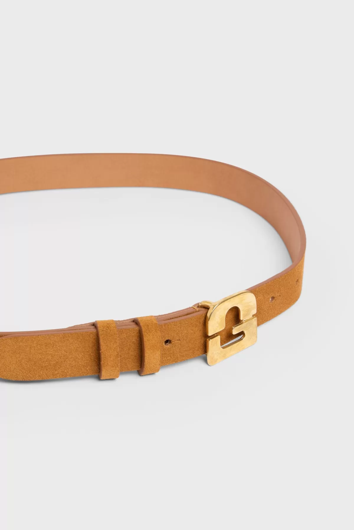 Gerarddarel Ceinture signature  en cuir velours - LE LAUREN Camel-Femme Ceintures