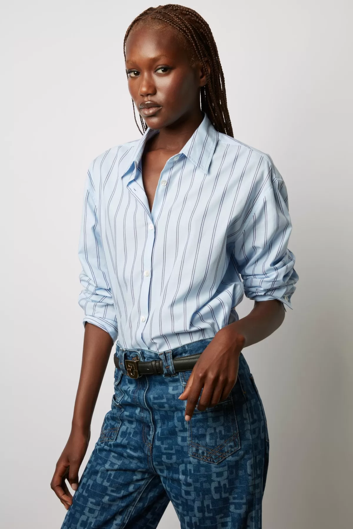 Gerarddarel Chemise en coton à rayures bicolores Bleu-Femme Chemises & Blouses