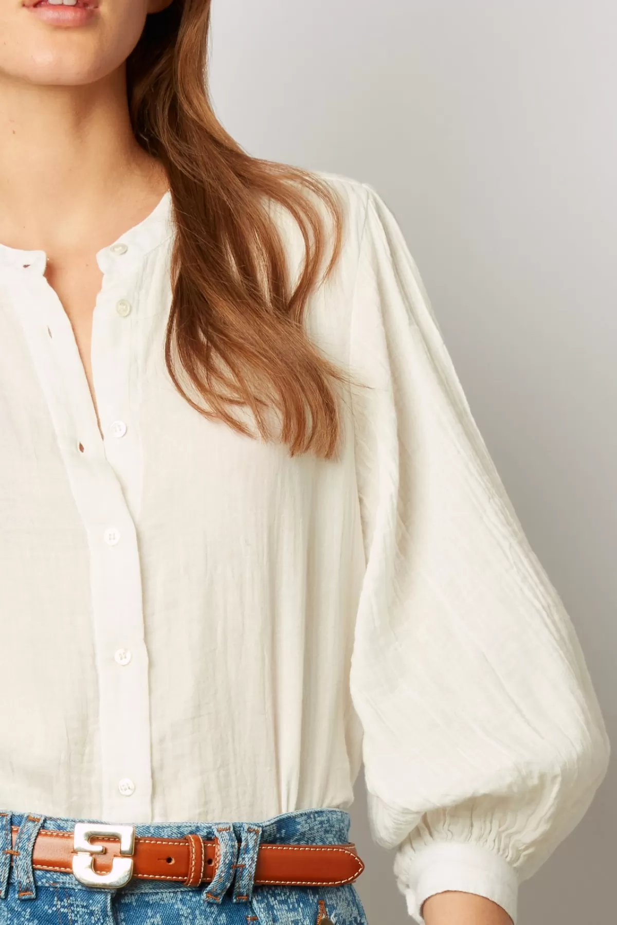 Gerarddarel Chemise en gaze de coton - NARIN Blanc-Femme Chemises & Blouses