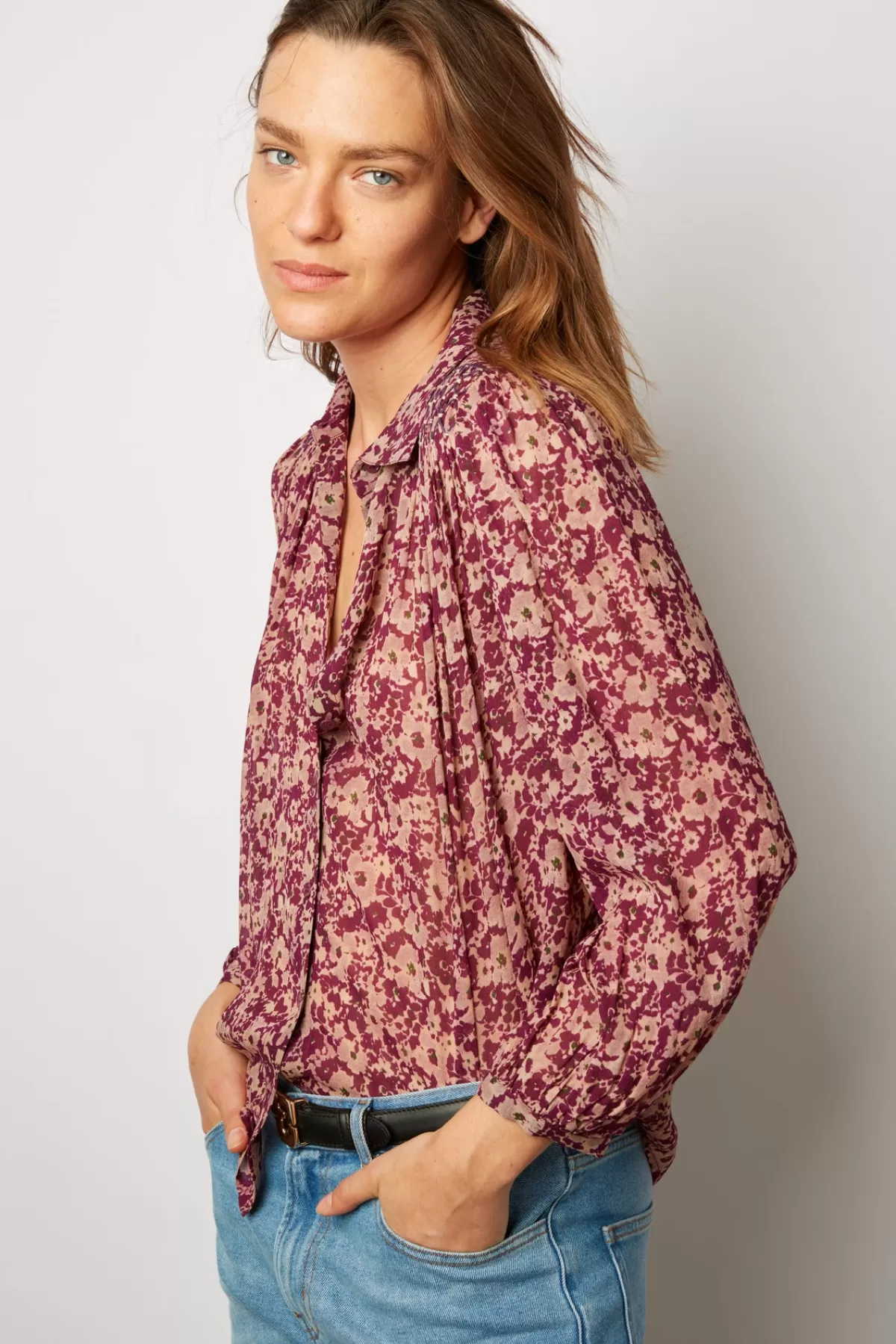 Gerarddarel Chemise en mousseline à fleurs - CHELSEA Fuchsia-Femme Chemises & Blouses