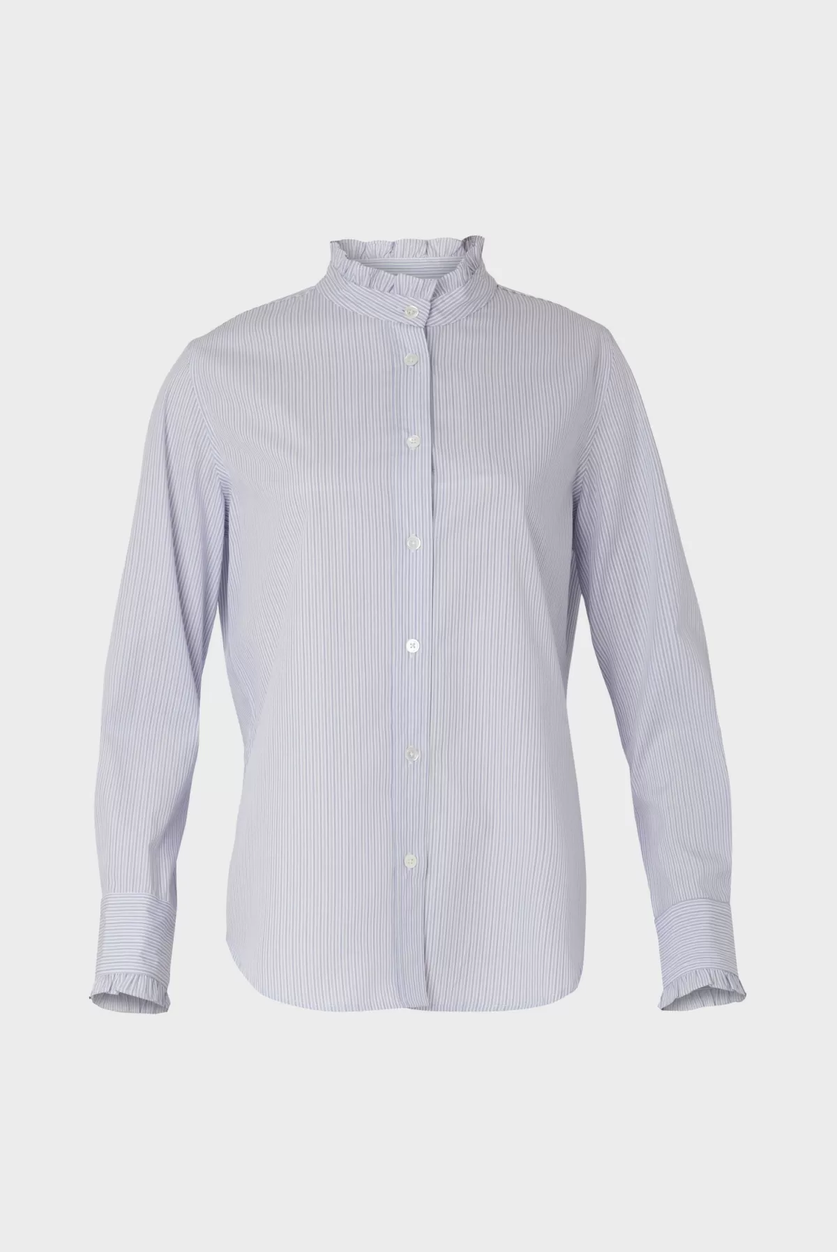 Gerarddarel Chemise en popeline à rayures et col montant - CALYPSO Bleu-Femme Chemises & Blouses