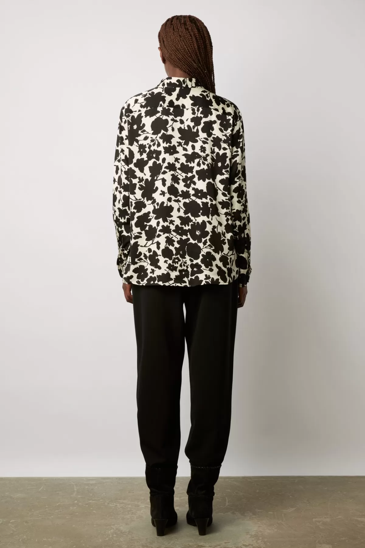 Gerarddarel Chemise fluide imprimé fleurs bicolores - CARLA Noir-Femme Chemises & Blouses
