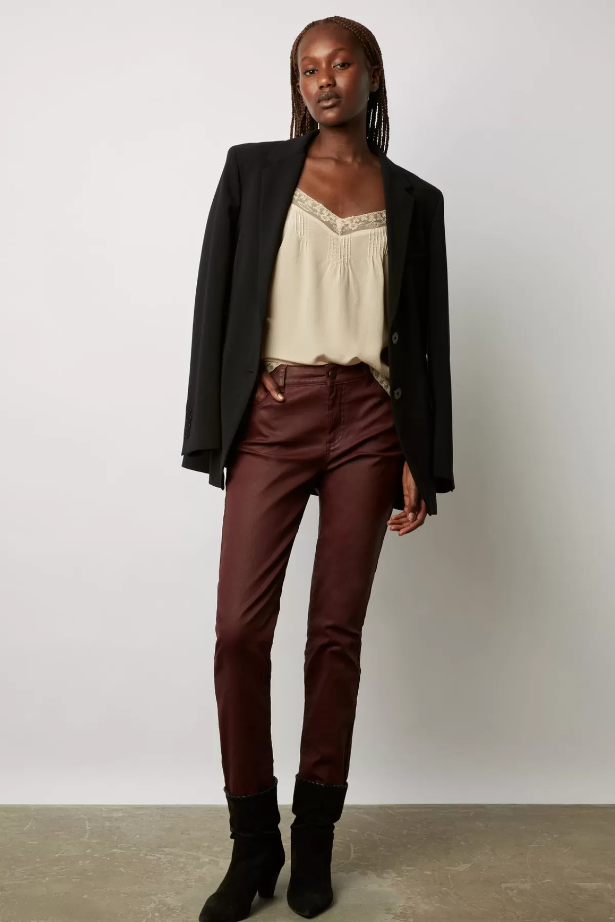 Gerarddarel Débardeur en soie et dentelle - CLARA Blanc-Femme Tops & Sweats | Chemises & Blouses