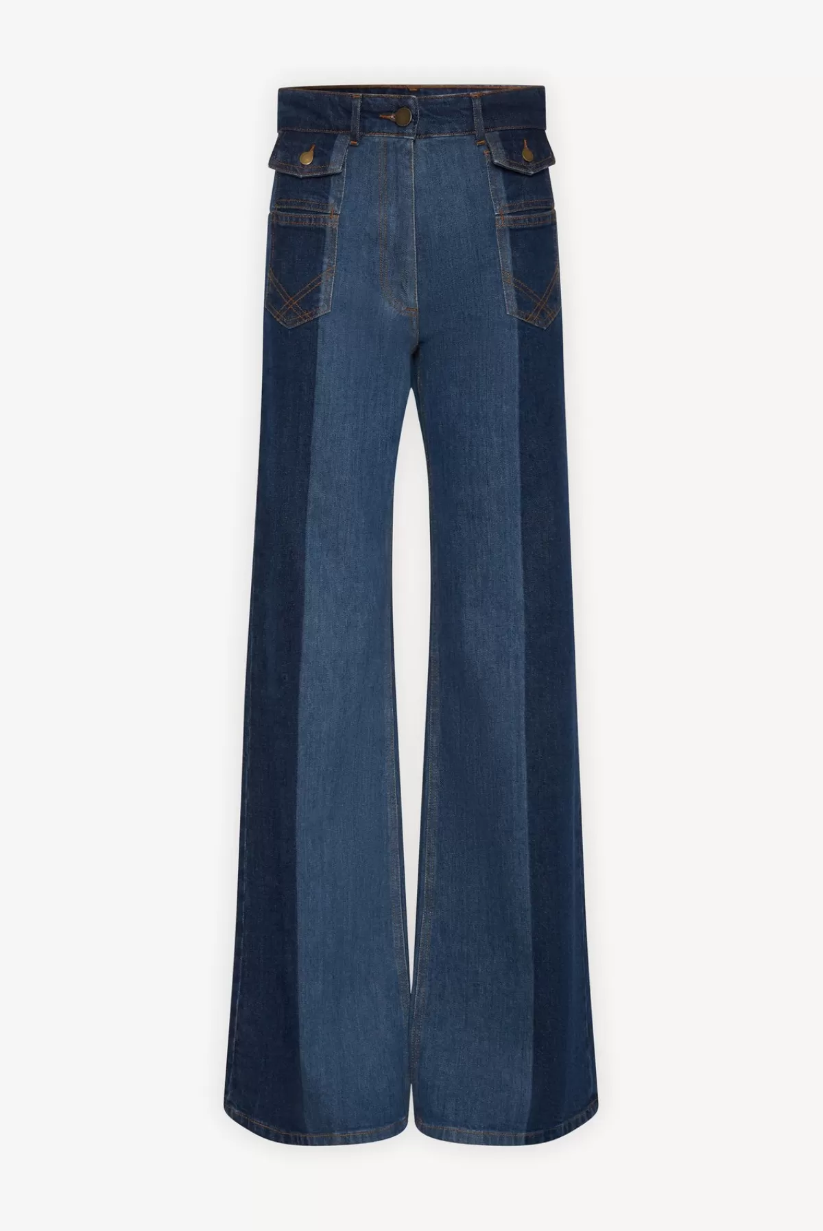 Gerarddarel Jean Flare bicolore bleu - ANNA | Gerard Darel Bleu foncé / Marine-Femme Pantalons & Jeans