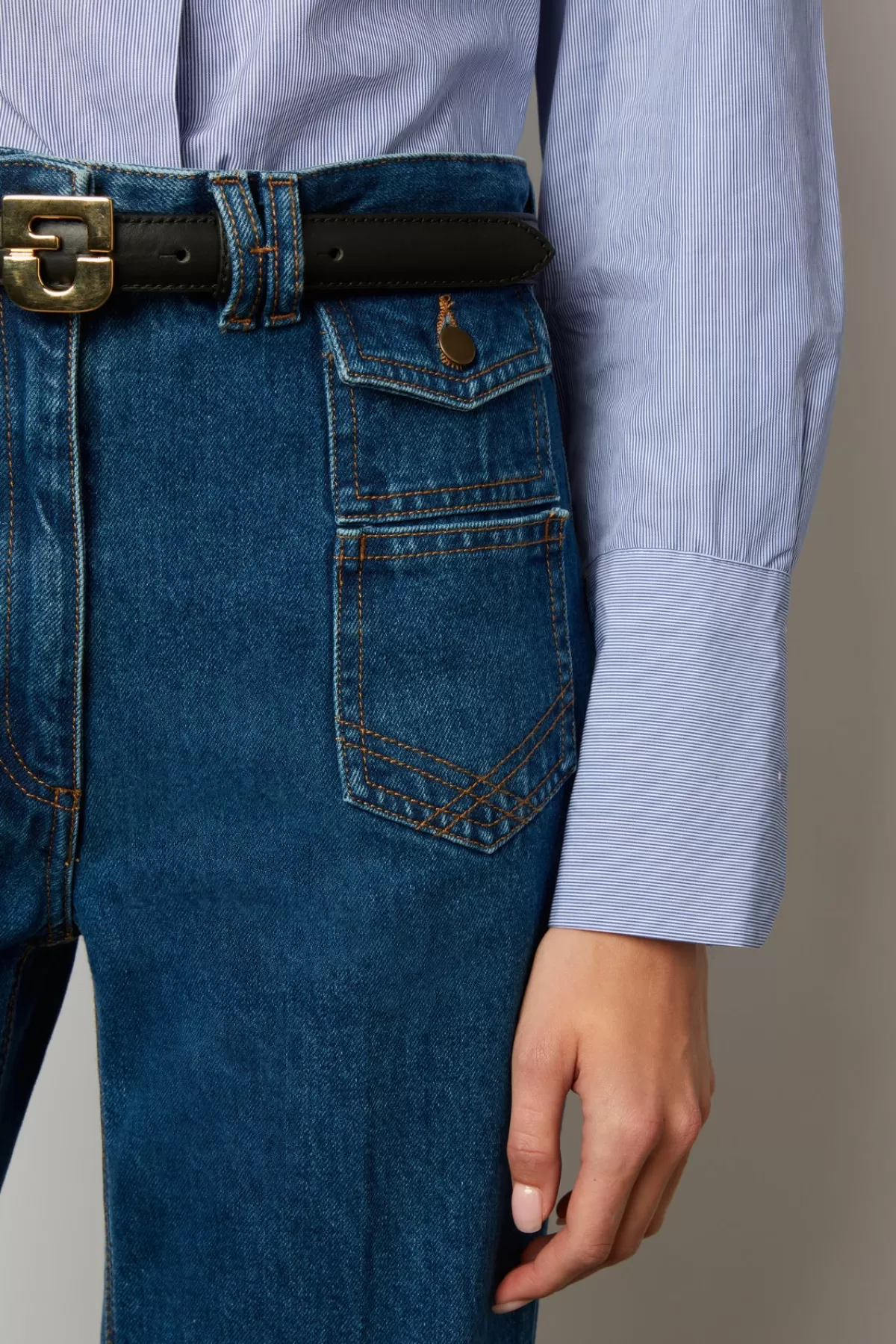 Gerarddarel Jean Flare taille haute marine - ANNA | Gerard Darel Bleu foncé / Marine-Femme Pantalons & Jeans