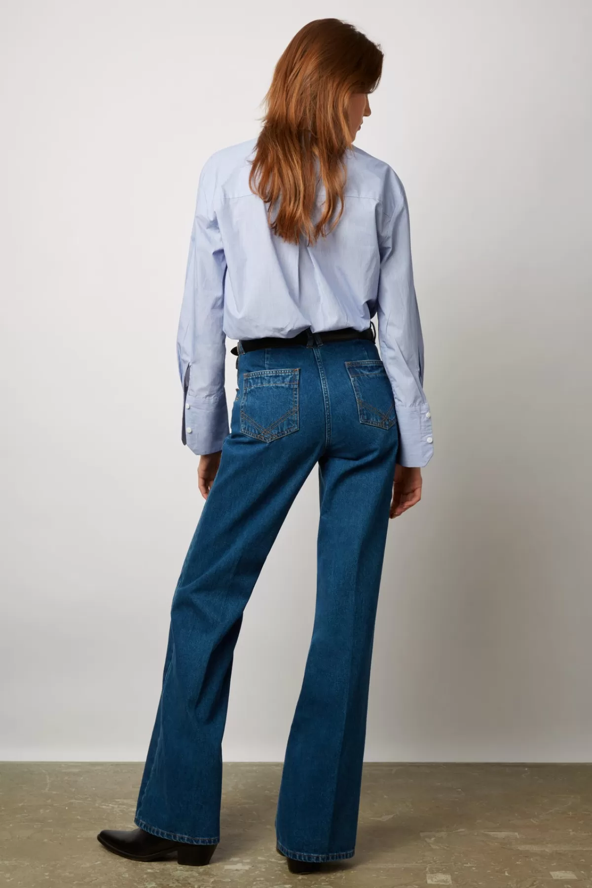 Gerarddarel Jean Flare taille haute marine - ANNA | Gerard Darel Bleu foncé / Marine-Femme Pantalons & Jeans