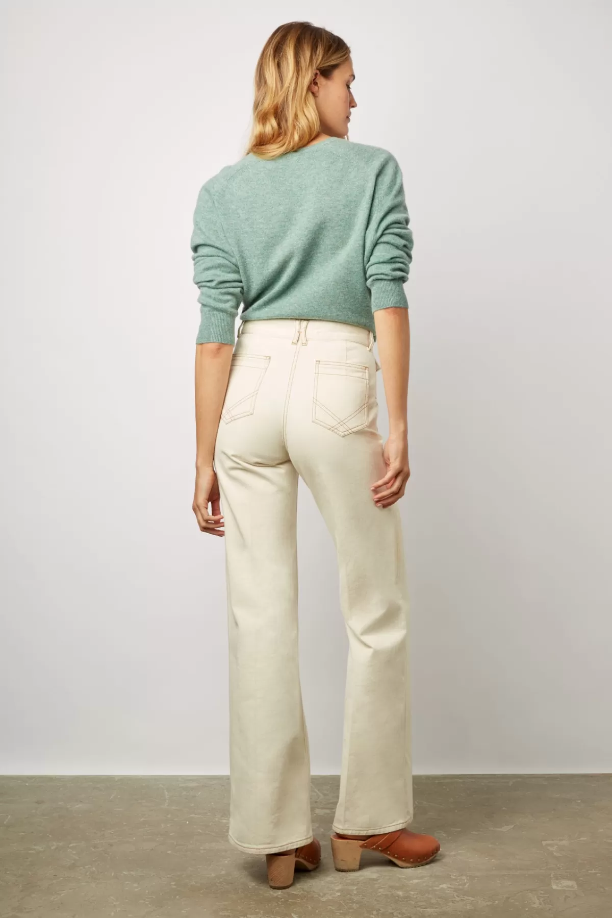 Gerarddarel Jean large taille haute naturel - ANNA | Gerard Darel Blanc-Femme Pantalons & Jeans