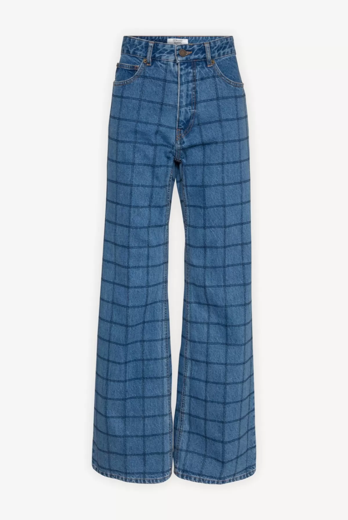 Gerarddarel LEELOU - Jean flare façon carreaux Bleu-Femme Pantalons & Jeans