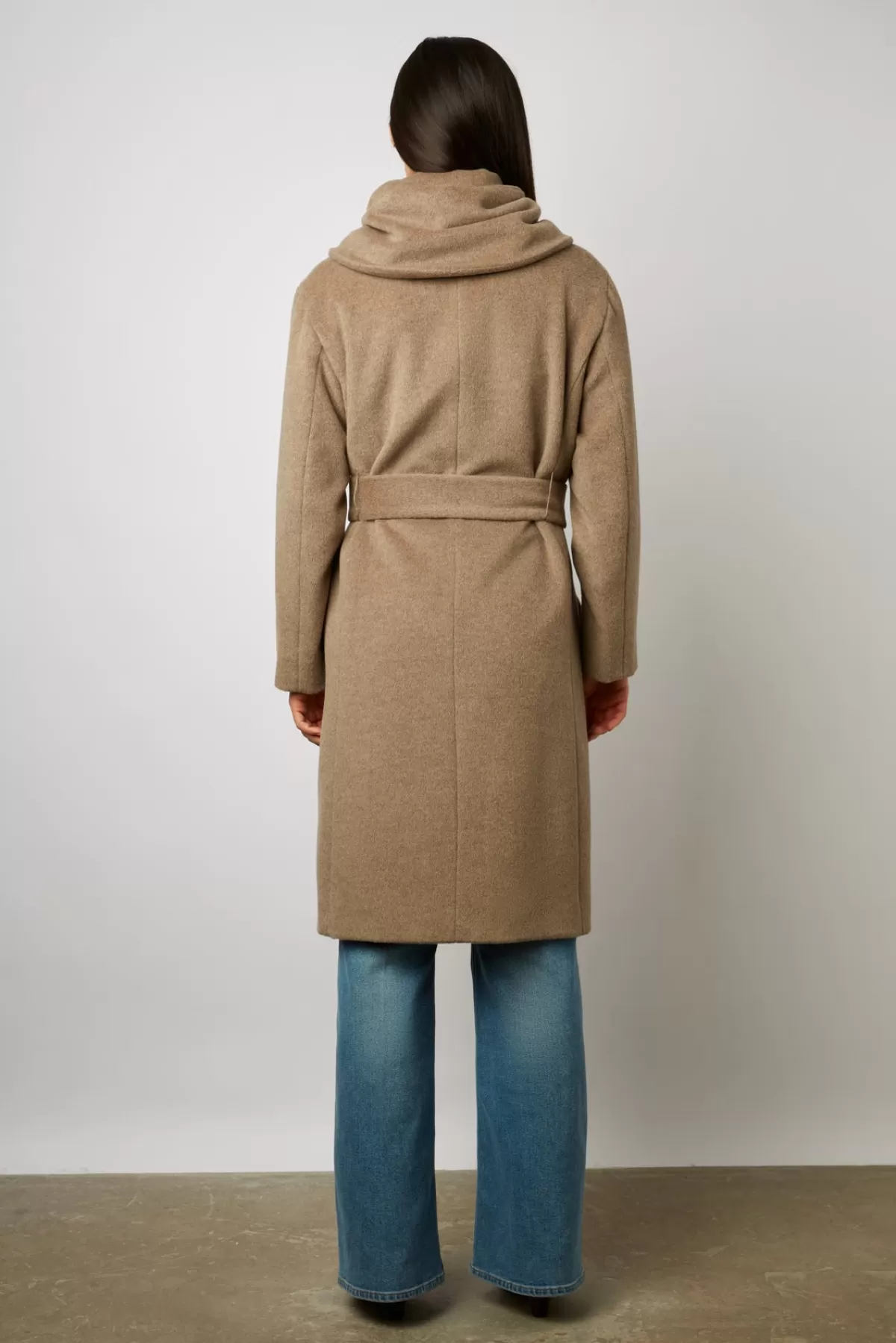 Gerarddarel Manteau col châle en laine vierge et angora - SEMRA Beige-Femme Manteaux et Trenchs