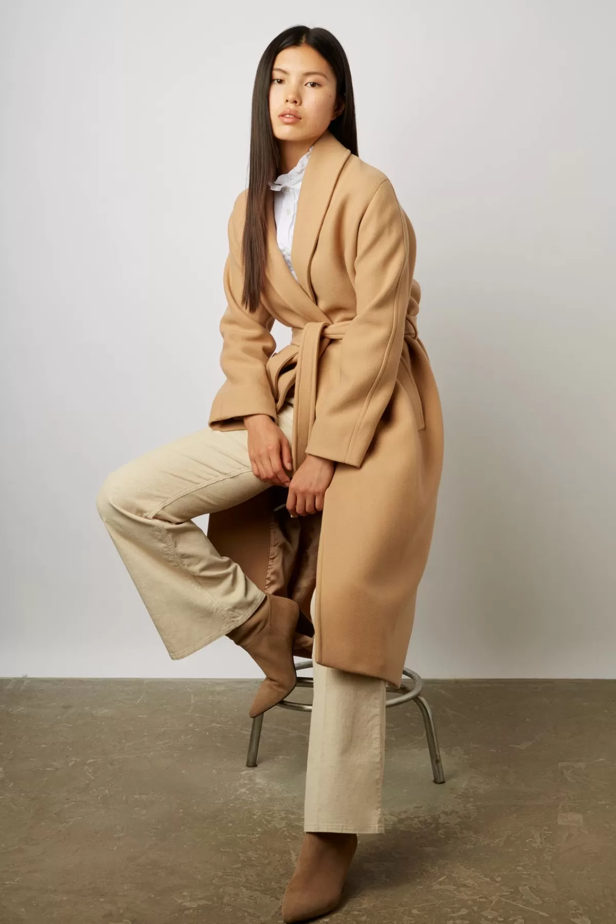 Gerarddarel Manteau long ceinturé  en laine Beige-Femme Manteaux et Trenchs