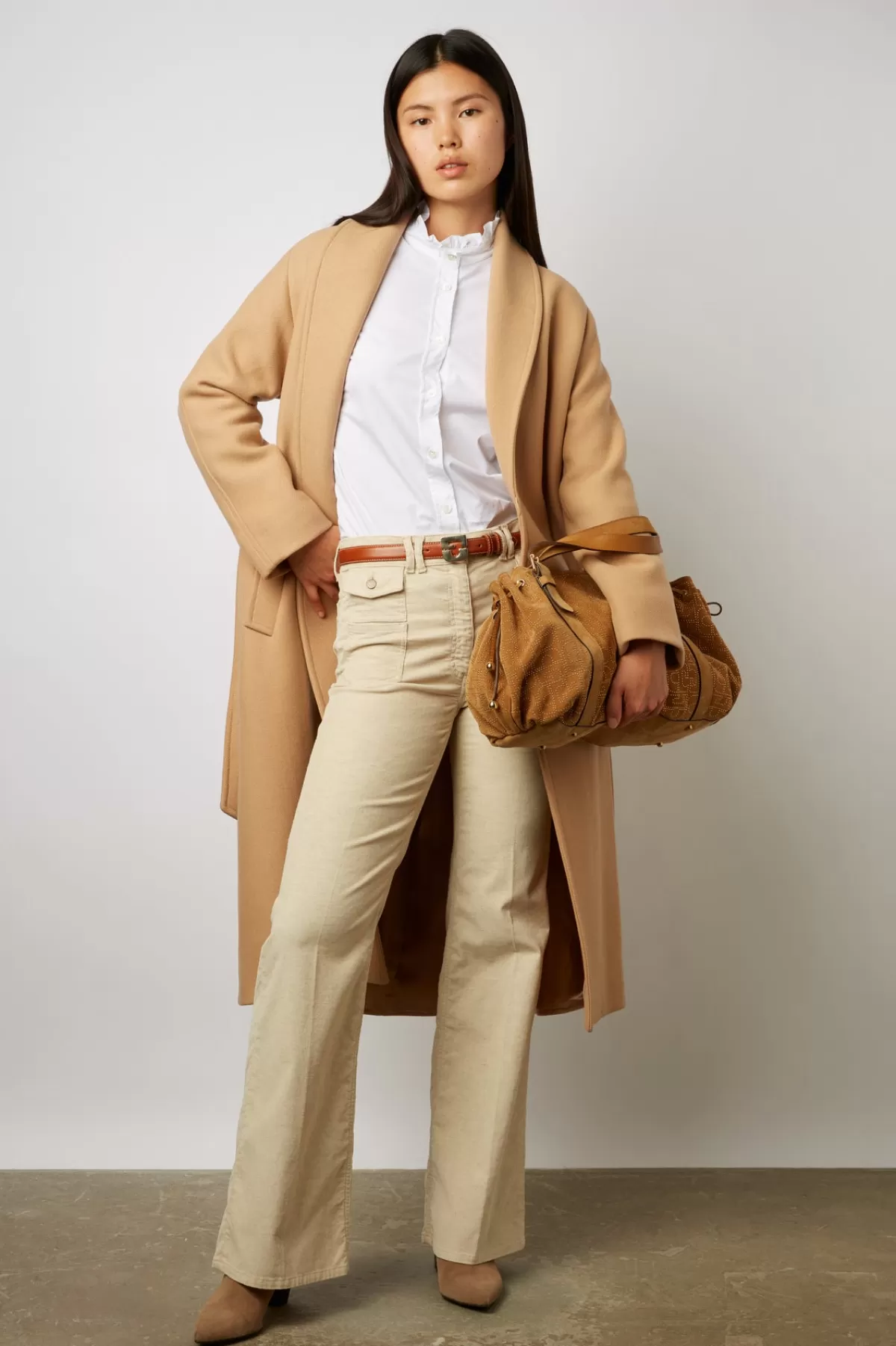 Gerarddarel Manteau long ceinturé  en laine Beige-Femme Manteaux et Trenchs