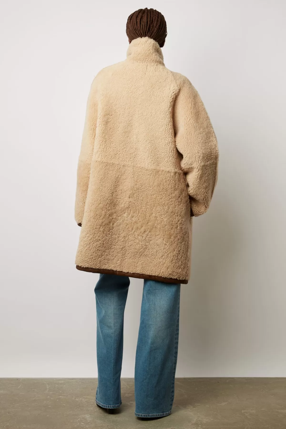 Gerarddarel Manteau vintage en peau lainée - MALISSIA Marron-Femme Manteaux et Trenchs | Cuirs & Peaux