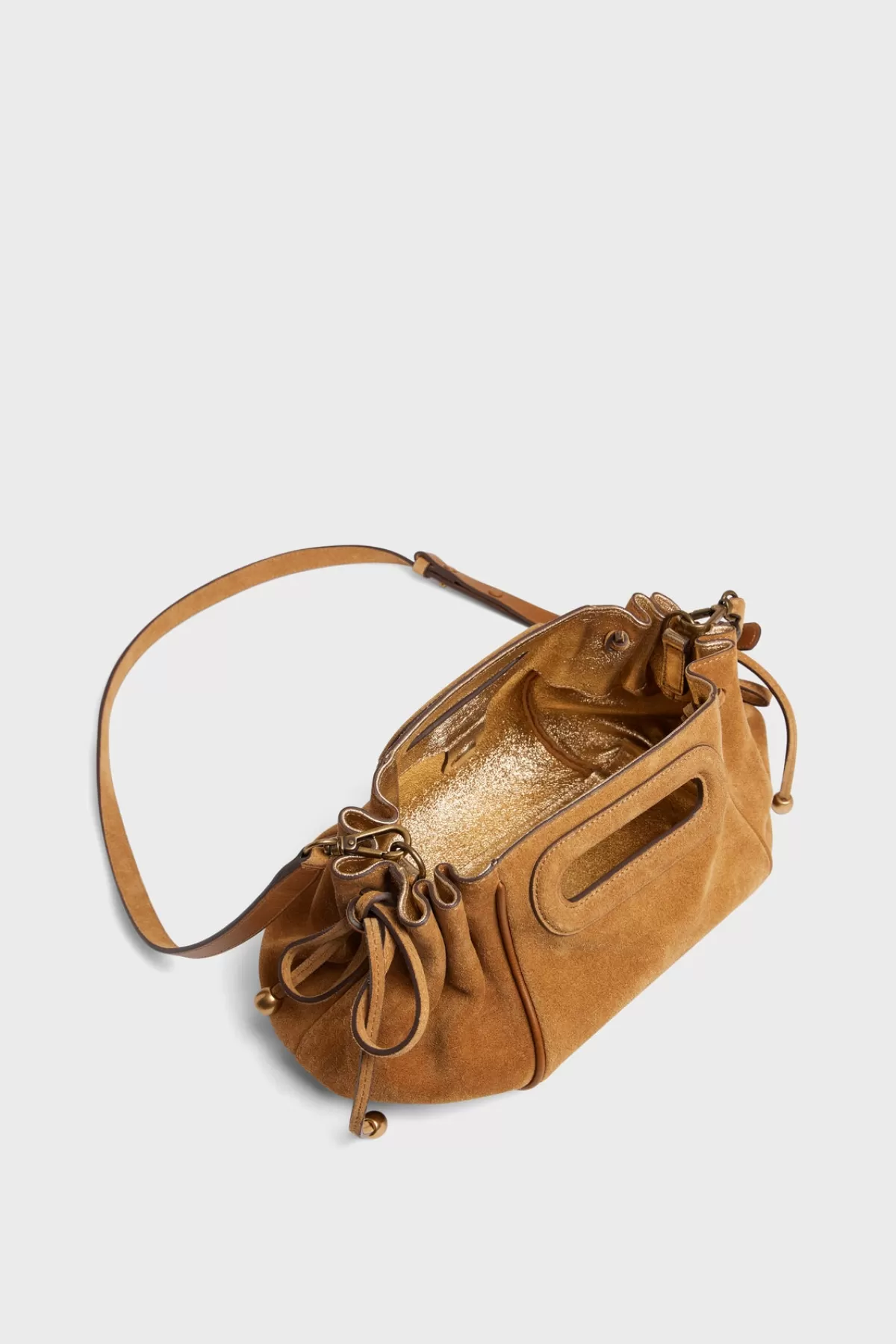 Gerarddarel Mini sac en cuir velours femme MINI DANY | Gerard Darel Blé-Femme Sacs à main | Sacs porté épaule | Sacs bandoulière