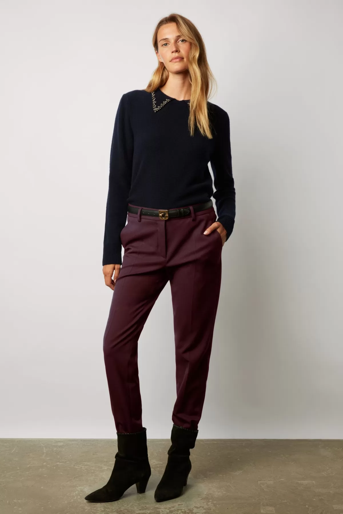 Gerarddarel Pantalon droit 7/8 de tailleur - EMANUELLA Rouge-Femme Pantalons & Jeans