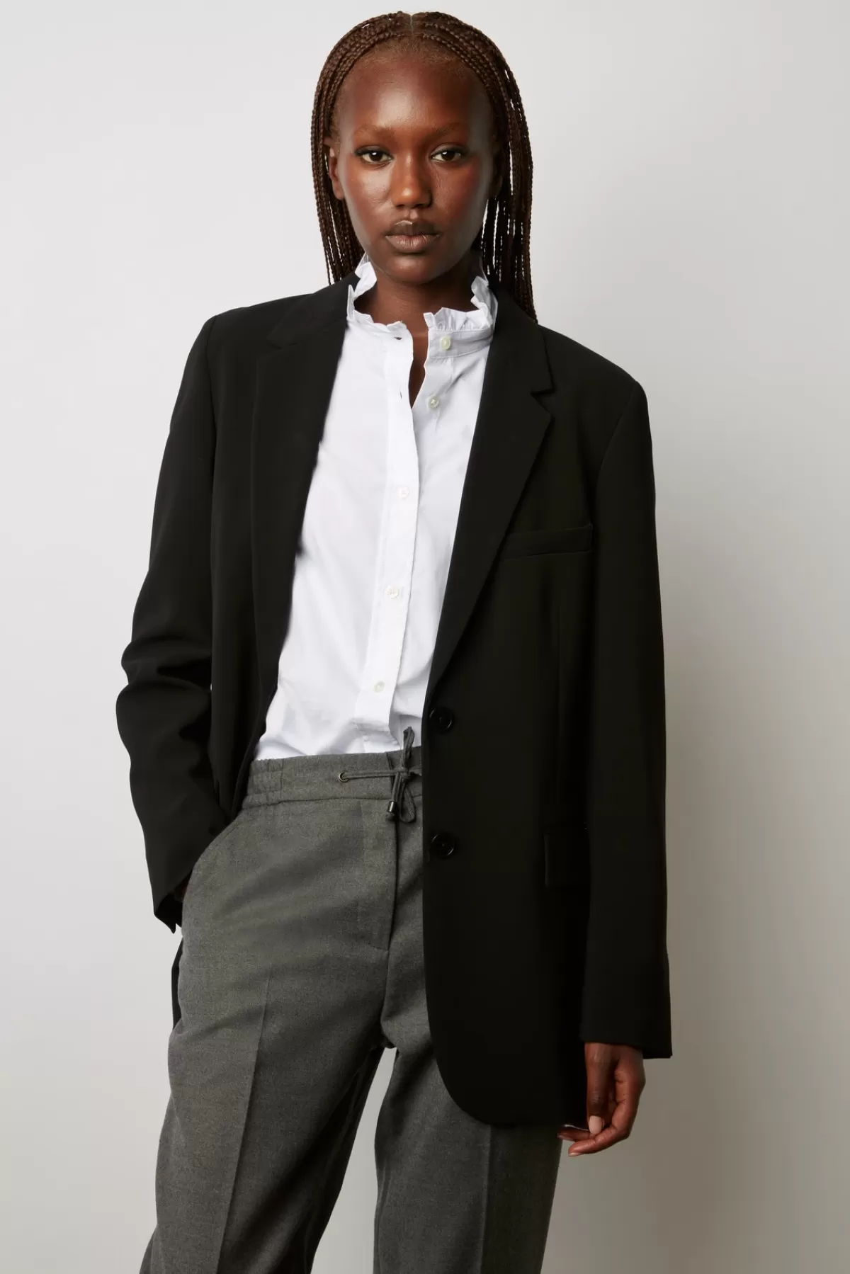 Gerarddarel Pantalon en laine fine élastiqué à la taille - ELINDA Gris-Femme Pantalons & Jeans
