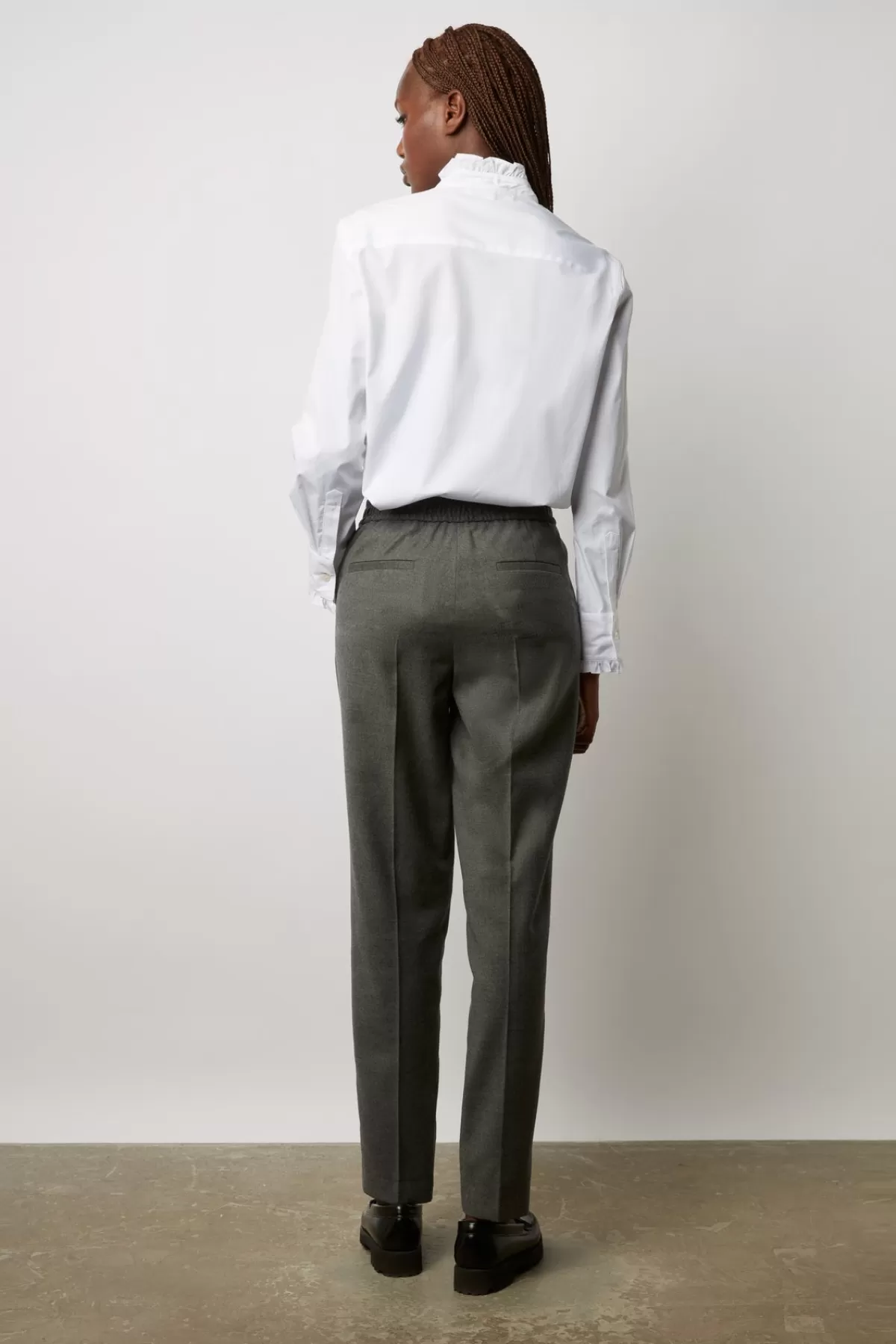 Gerarddarel Pantalon en laine fine élastiqué à la taille - ELINDA Gris-Femme Pantalons & Jeans