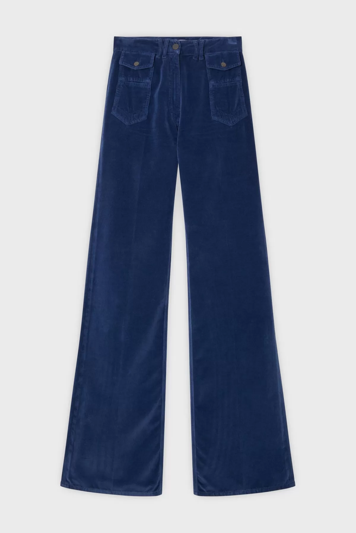 Gerarddarel Pantalon flare en velours bleu - ANNA | Gerard Darel Bleu foncé / Marine-Femme Pantalons & Jeans