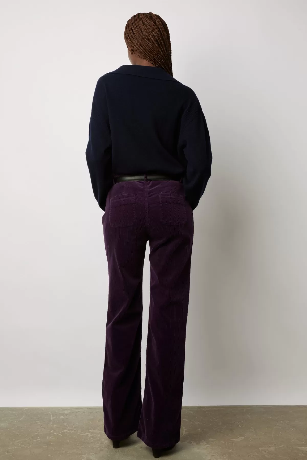 Gerarddarel Pantalon flare en velours côtelé - ELVY Violet-Femme Pantalons & Jeans