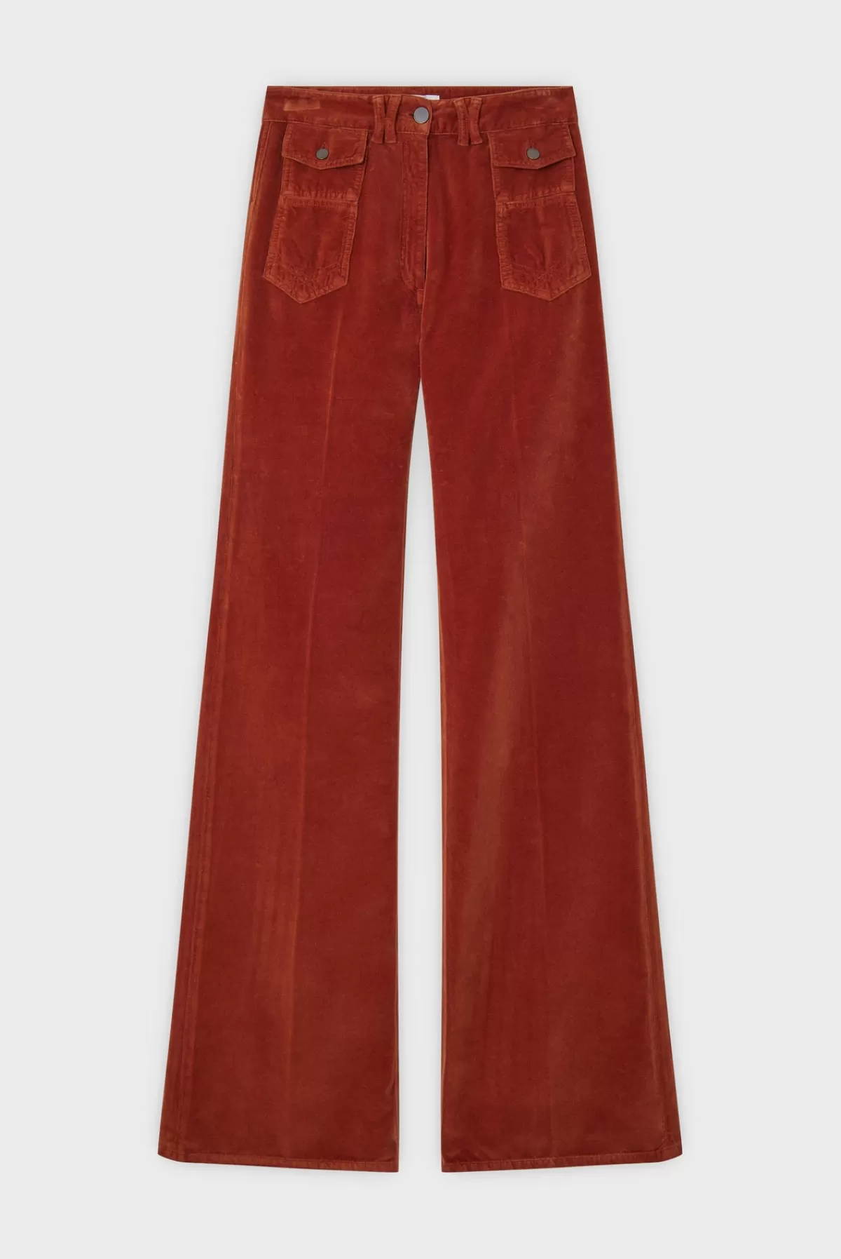 Gerarddarel Pantalon flare taille haute en velours - ANNA Marron-Femme Pantalons & Jeans