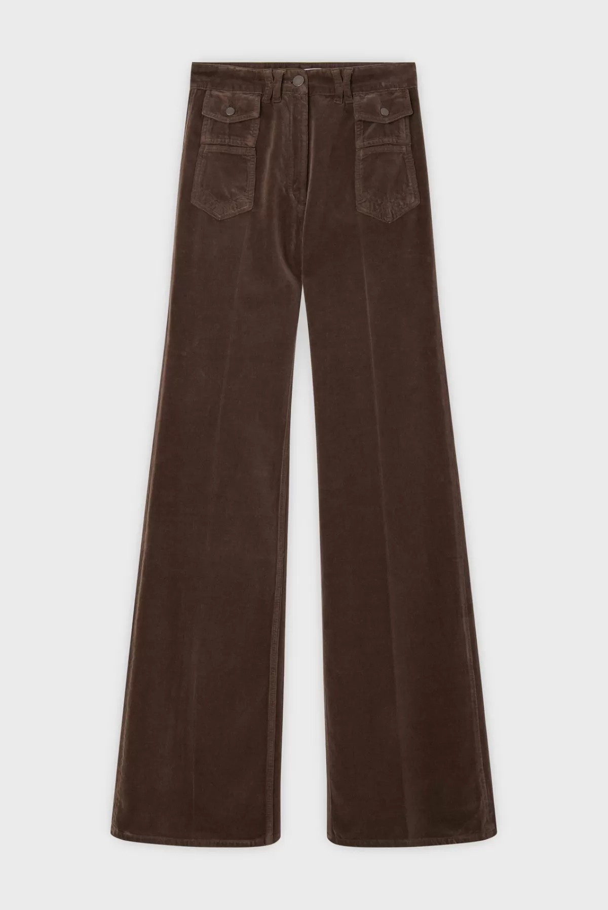 Gerarddarel Pantalon flare taille haute en velours - ANNA Marron-Femme Pantalons & Jeans