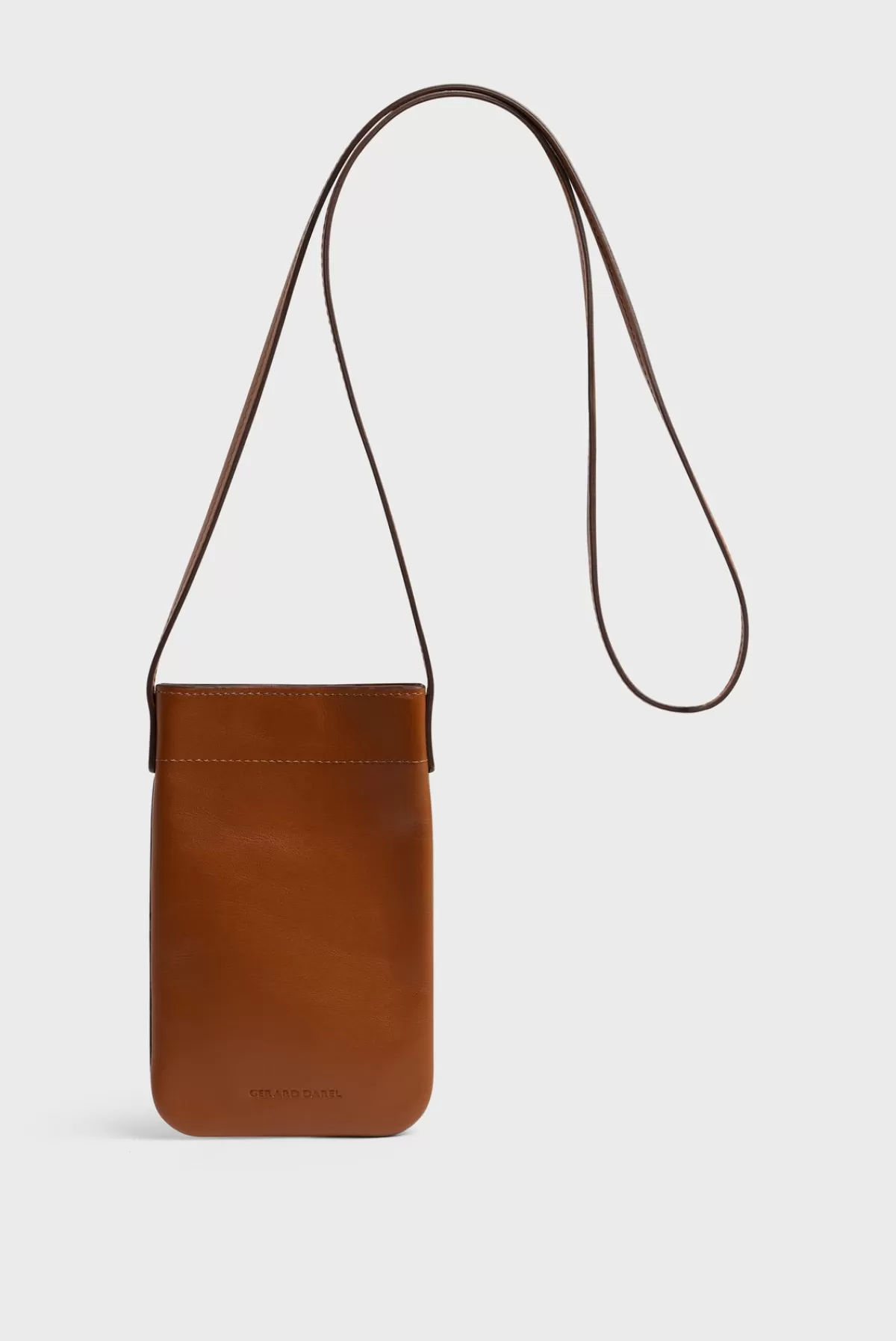 Gerarddarel Porte téléphone en cuir cognac - LADYPHONE | Gerard Darel Marron-Femme Sacs porté épaule | Sacs bandoulière | Petite Maroquinerie