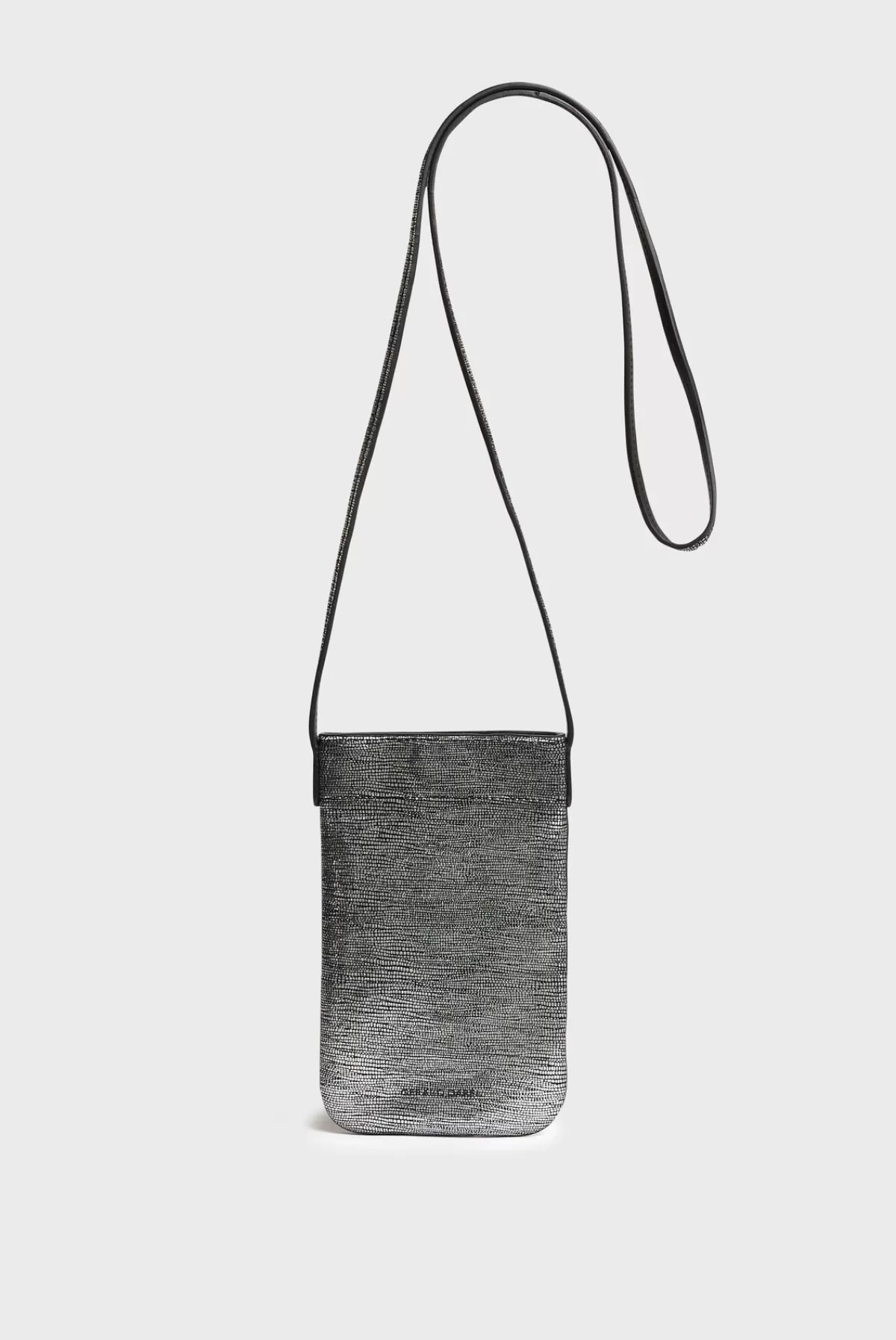 Gerarddarel Porte téléphone en cuir laminé effet glitter - LADYPHONE Gris-Femme Sacs porté épaule | Sacs bandoulière | Petite Maroquinerie