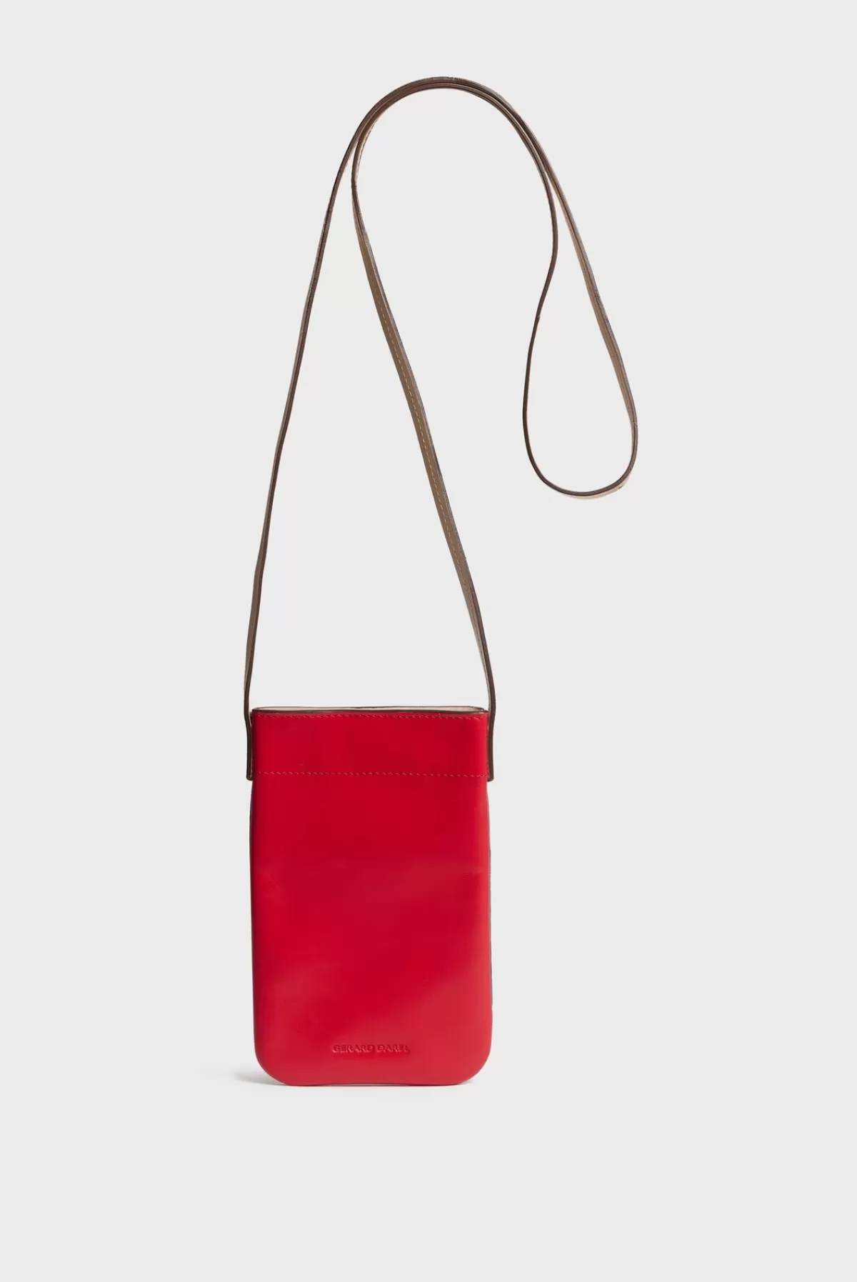 Gerarddarel Porte téléphone en cuir lisse - LADYPHONE Rouge-Femme Sacs porté épaule | Sacs bandoulière | Petite Maroquinerie