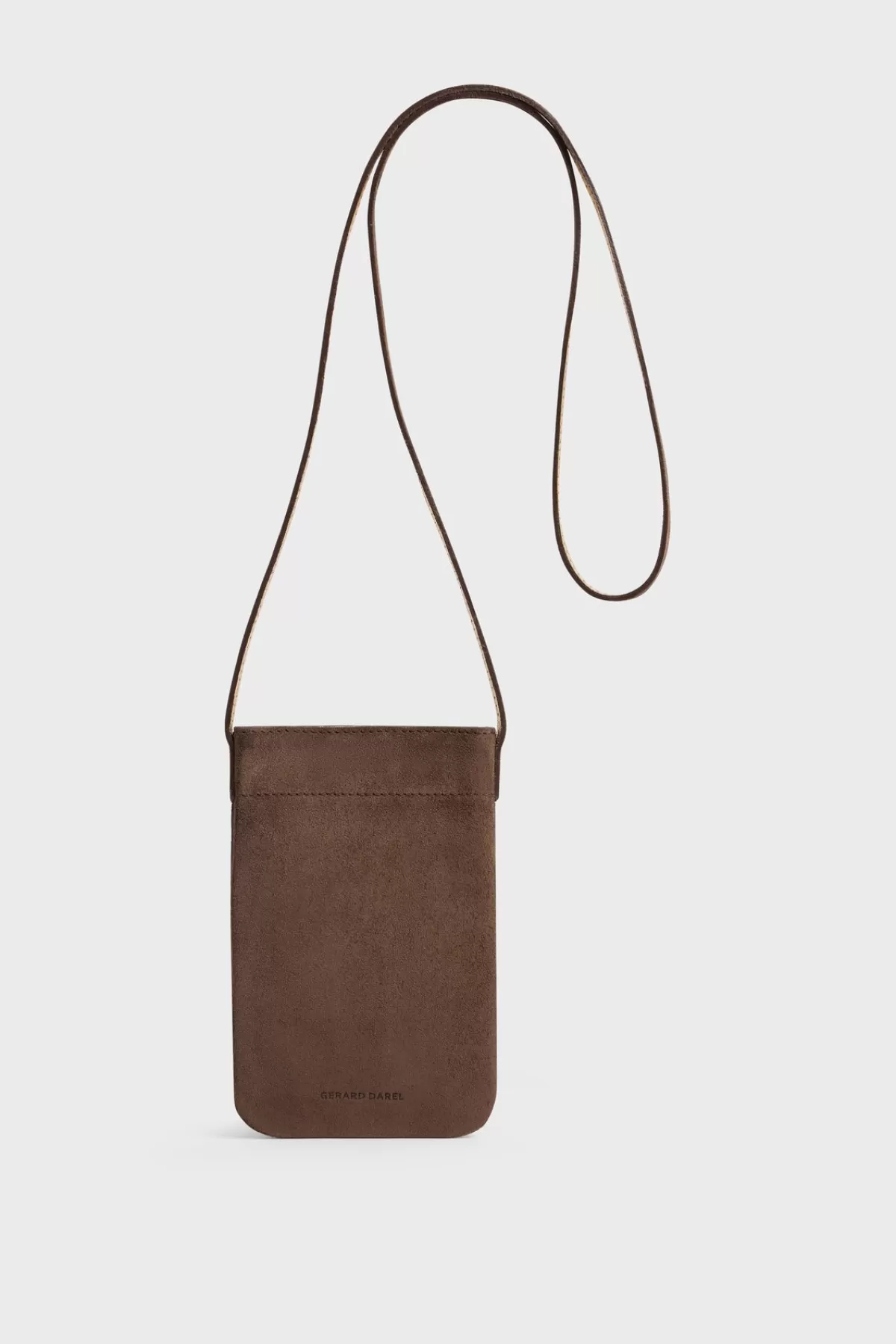 Gerarddarel Porte téléphone en cuir velours intérieur métallisé - LADYPHONE Marron-Femme Sacs porté épaule | Sacs bandoulière | Petite Maroquinerie