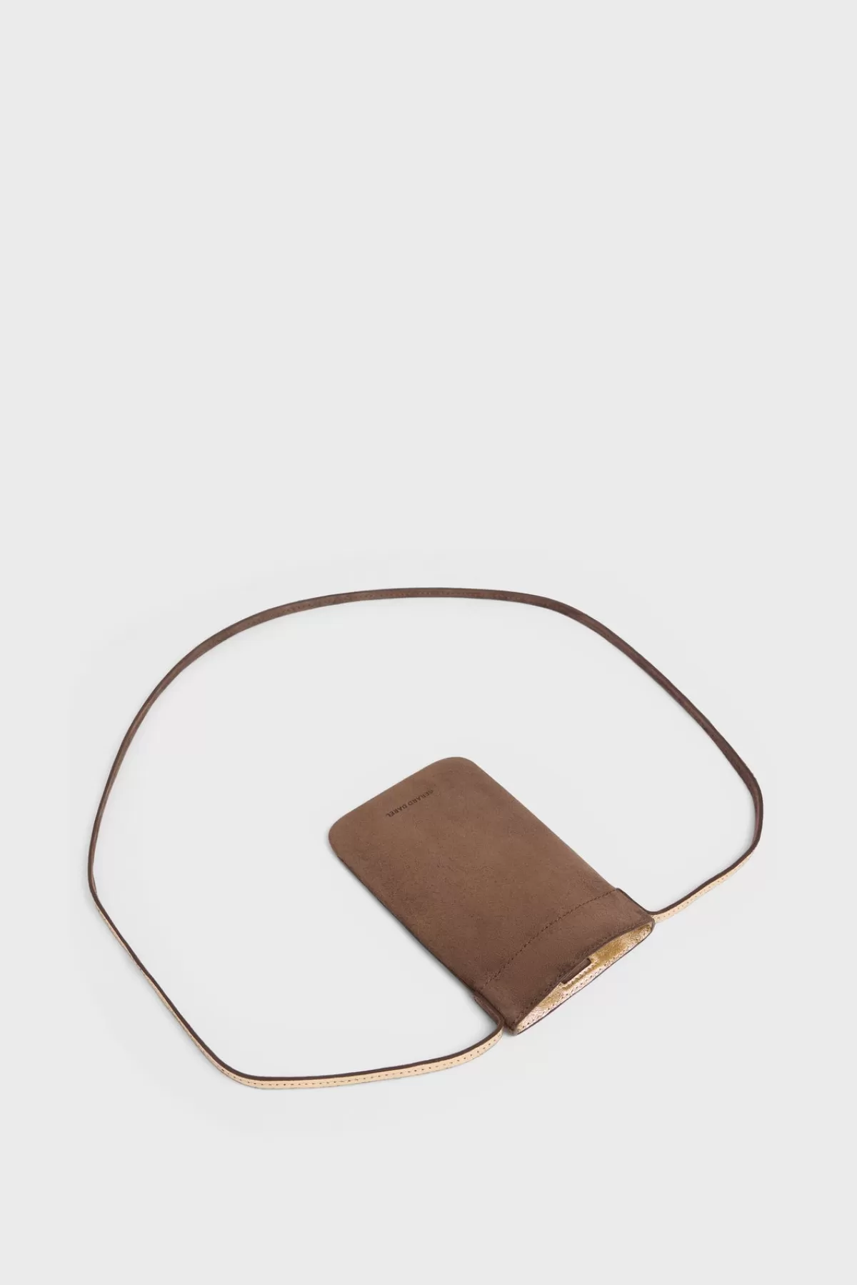 Gerarddarel Porte téléphone en cuir velours intérieur métallisé - LADYPHONE Marron-Femme Sacs porté épaule | Sacs bandoulière | Petite Maroquinerie