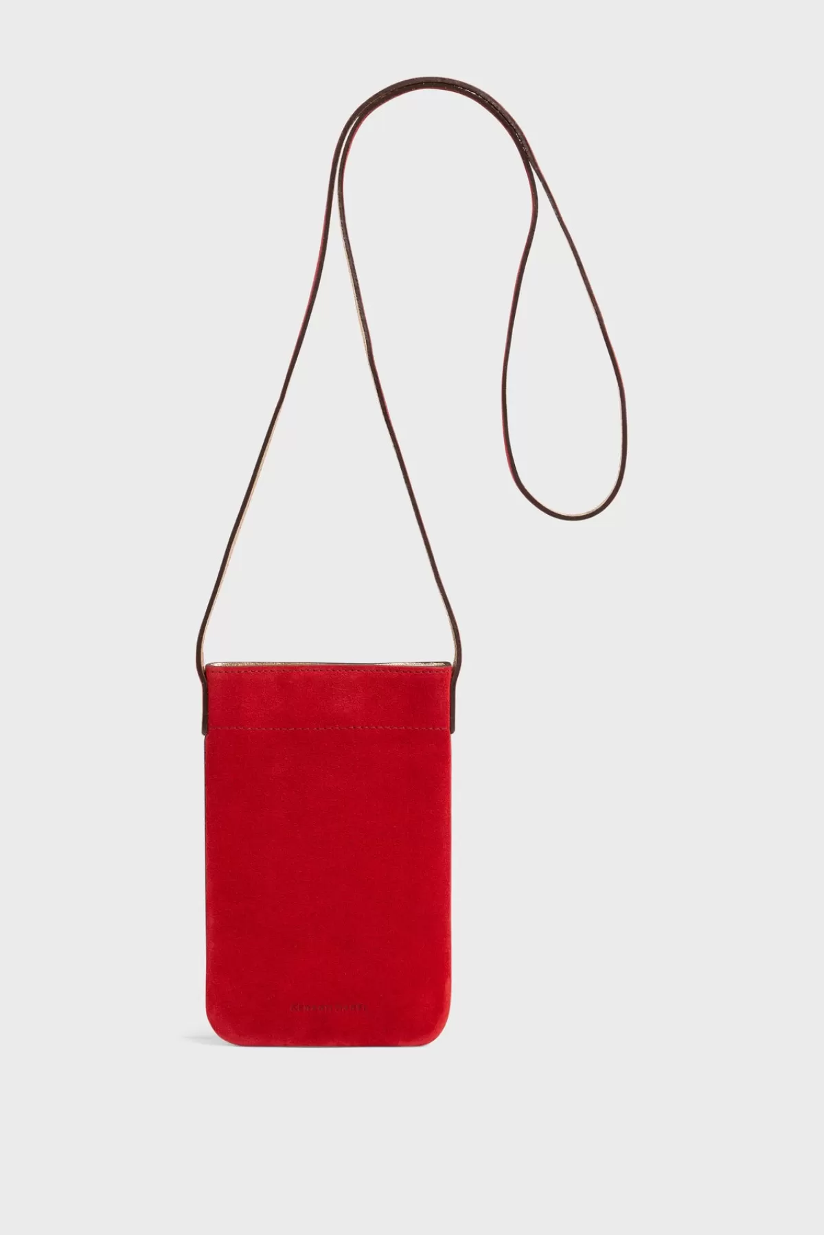 Gerarddarel Porte téléphone en cuir velours intérieur métallisé - LADYPHONE Rouge-Femme Sacs porté épaule | Sacs bandoulière | Petite Maroquinerie