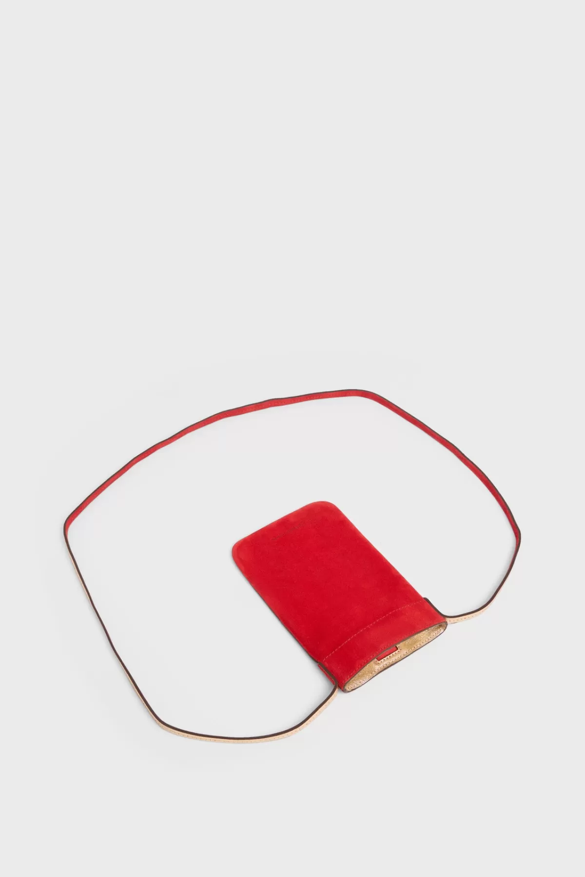 Gerarddarel Porte téléphone en cuir velours intérieur métallisé - LADYPHONE Rouge-Femme Sacs porté épaule | Sacs bandoulière | Petite Maroquinerie