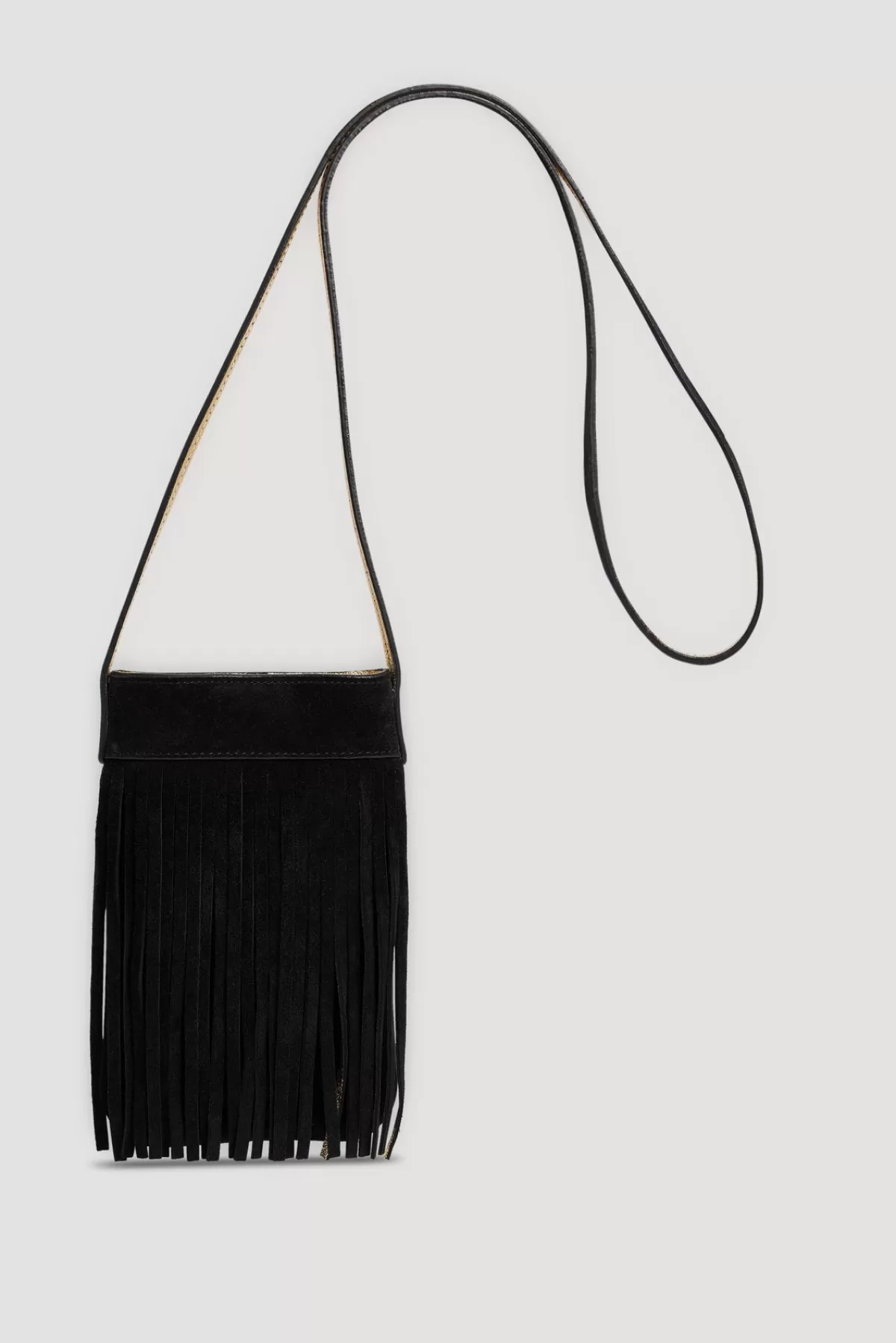 Gerarddarel Porte téléphone en cuir velours - MILO | Gerard Darel Noir-Femme Sacs porté épaule | Sacs bandoulière | Petite Maroquinerie