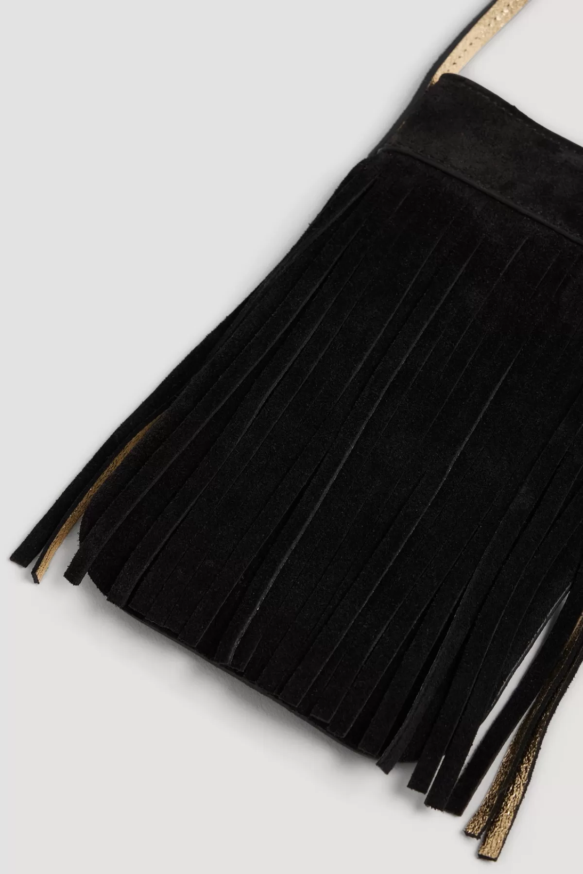 Gerarddarel Porte téléphone en cuir velours - MILO | Gerard Darel Noir-Femme Sacs porté épaule | Sacs bandoulière | Petite Maroquinerie