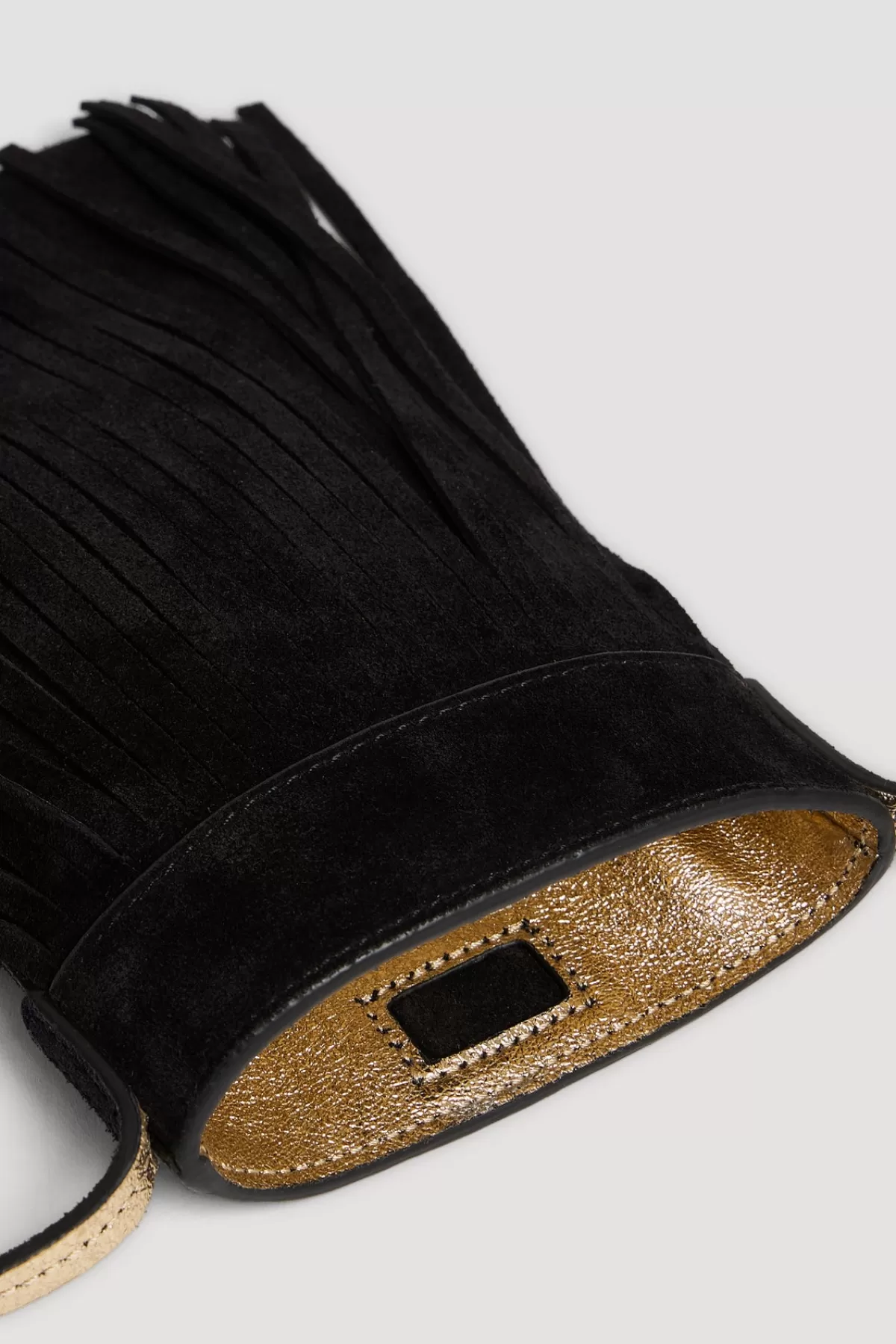 Gerarddarel Porte téléphone en cuir velours - MILO | Gerard Darel Noir-Femme Sacs porté épaule | Sacs bandoulière | Petite Maroquinerie