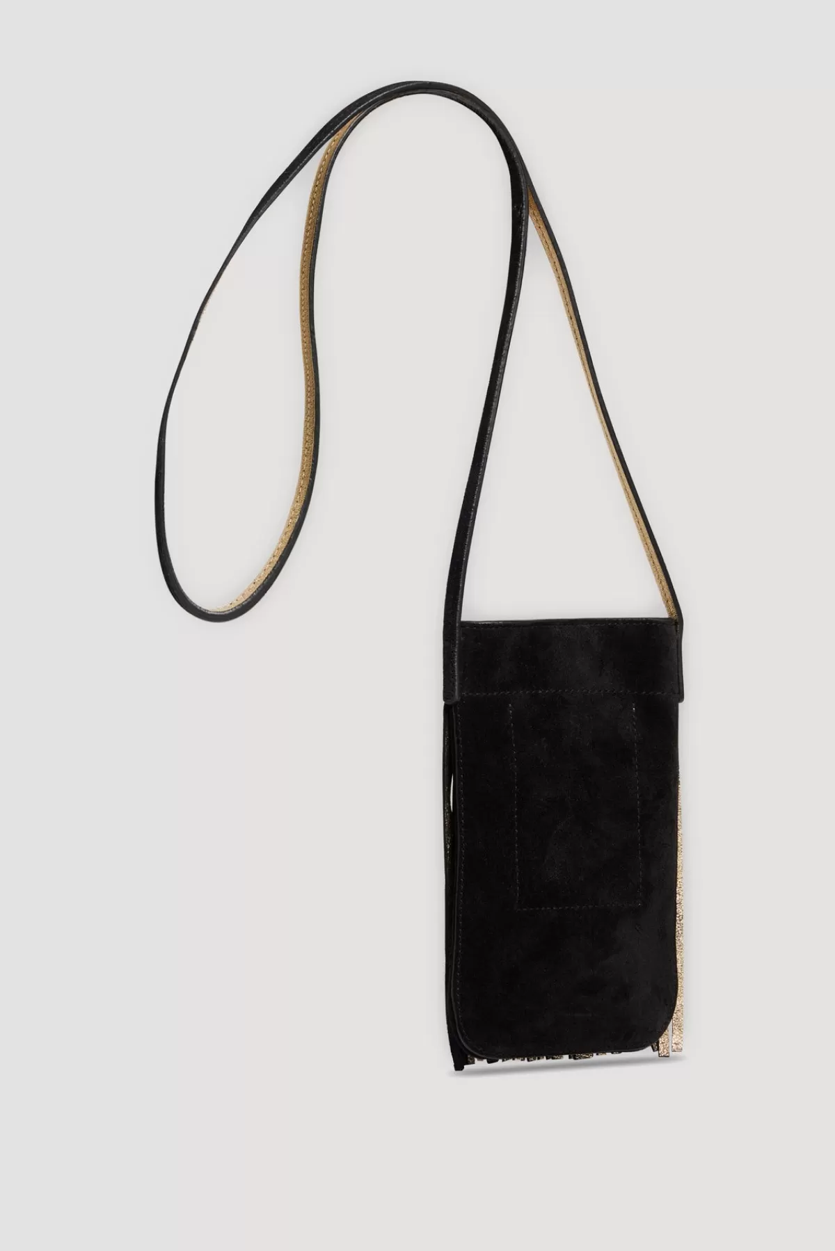 Gerarddarel Porte téléphone en cuir velours - MILO | Gerard Darel Noir-Femme Sacs porté épaule | Sacs bandoulière | Petite Maroquinerie