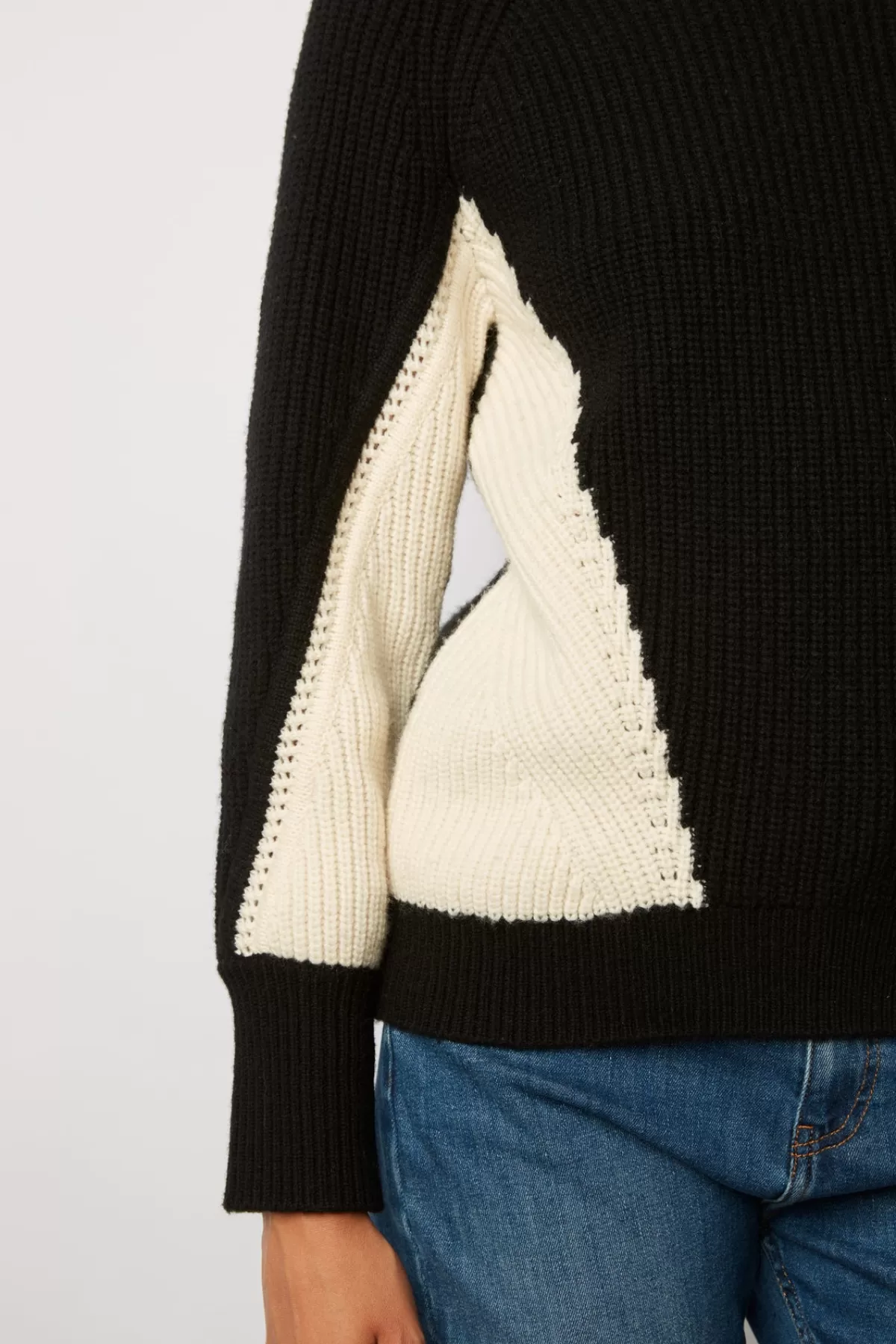 Gerarddarel Pull épais en laine mélangée color block - LIBBY Noir-Femme Maille
