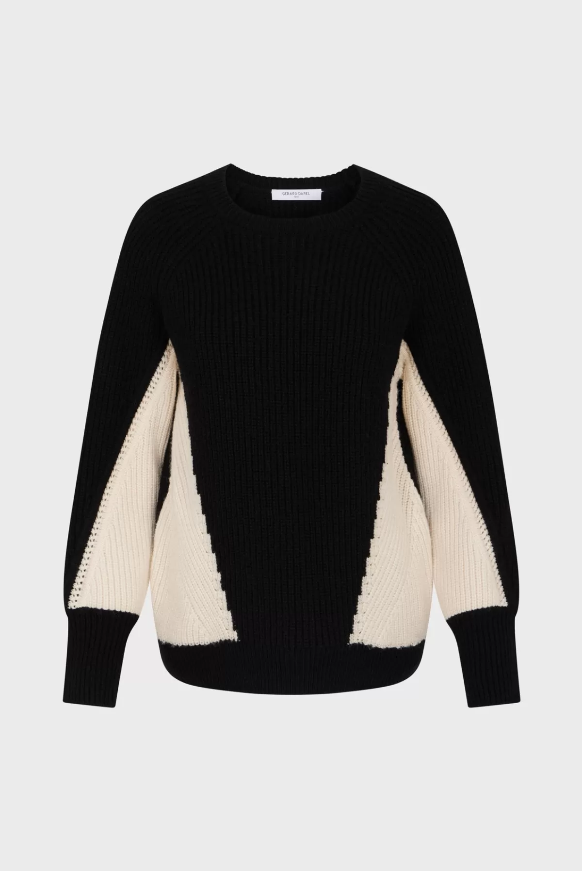 Gerarddarel Pull épais en laine mélangée color block - LIBBY Noir-Femme Maille
