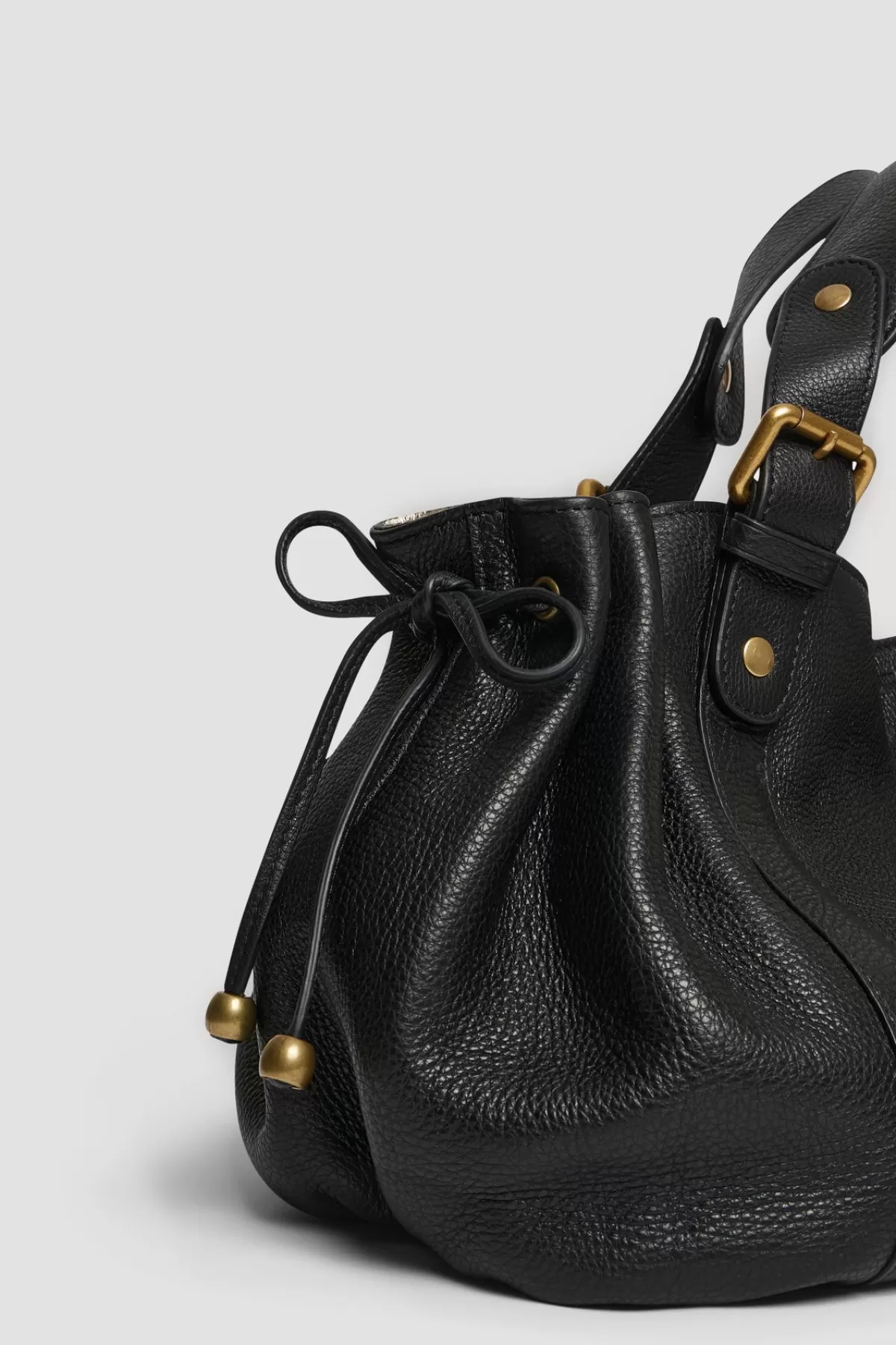 Gerarddarel Sac à main en cuir grainé /or - 24H | Gerard Darel Noir-Femme Sacs à main | Sacs porté épaule