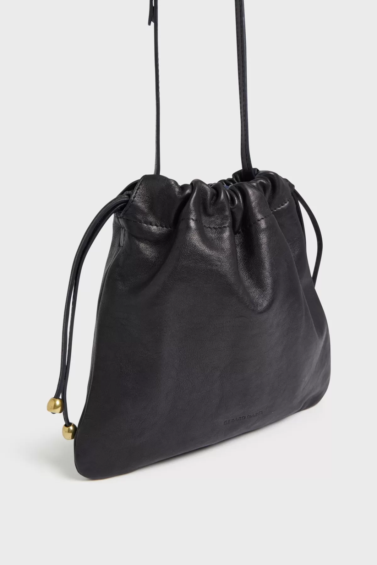 Gerarddarel Sac bourse en cuir lavé femme ALICE | Gerard Darel Noir-Femme Sacs porté épaule | Sacs bandoulière