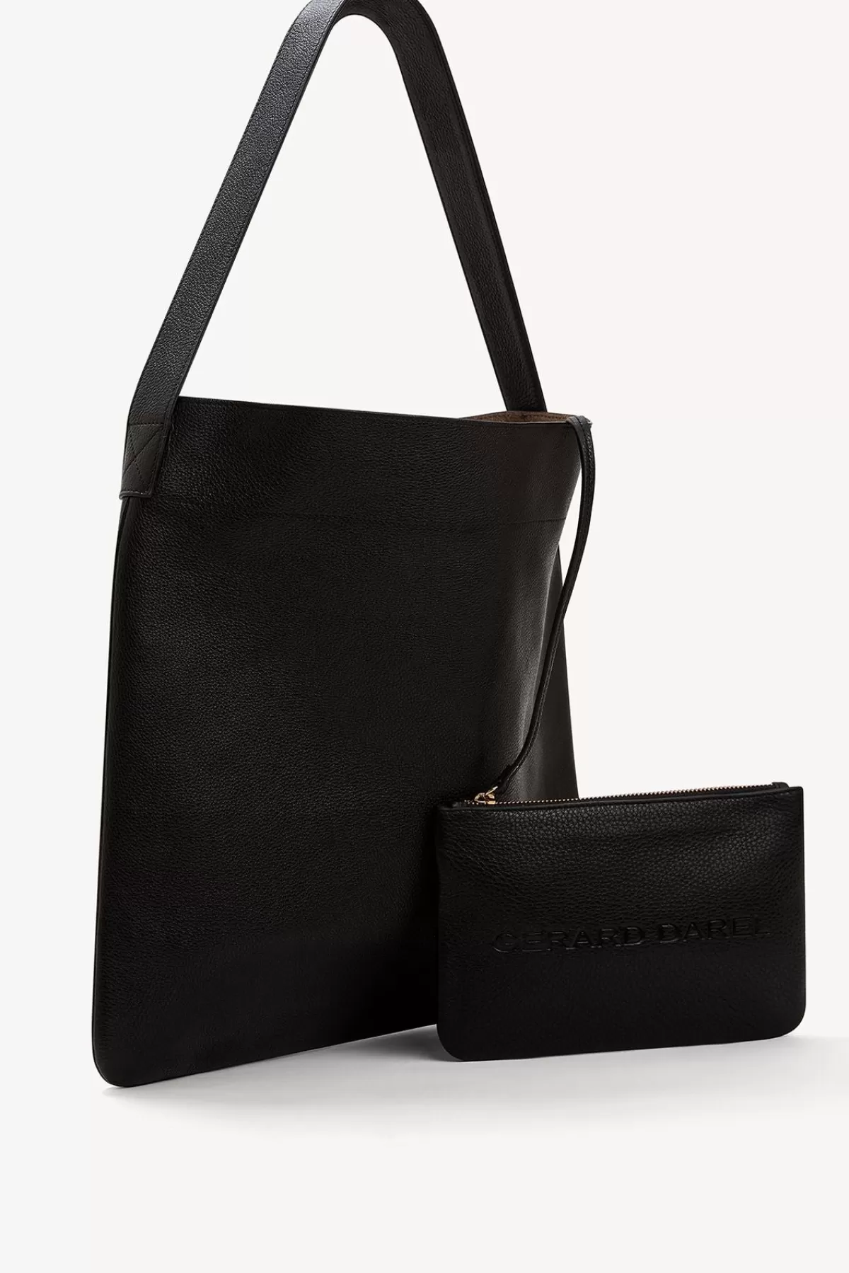 Gerarddarel Sac Hobo en cuir grainé - LADY | Gerard Darel Noir-Femme Sacs à main | Sacs porté épaule