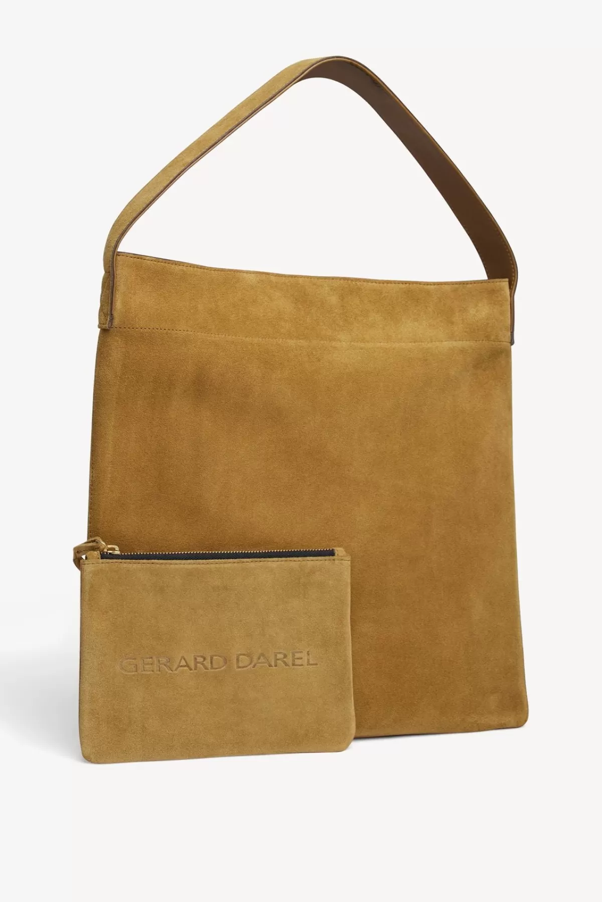 Gerarddarel Sac Hobo en cuir velours - LADY Camel-Femme Sacs à main | Sacs porté épaule