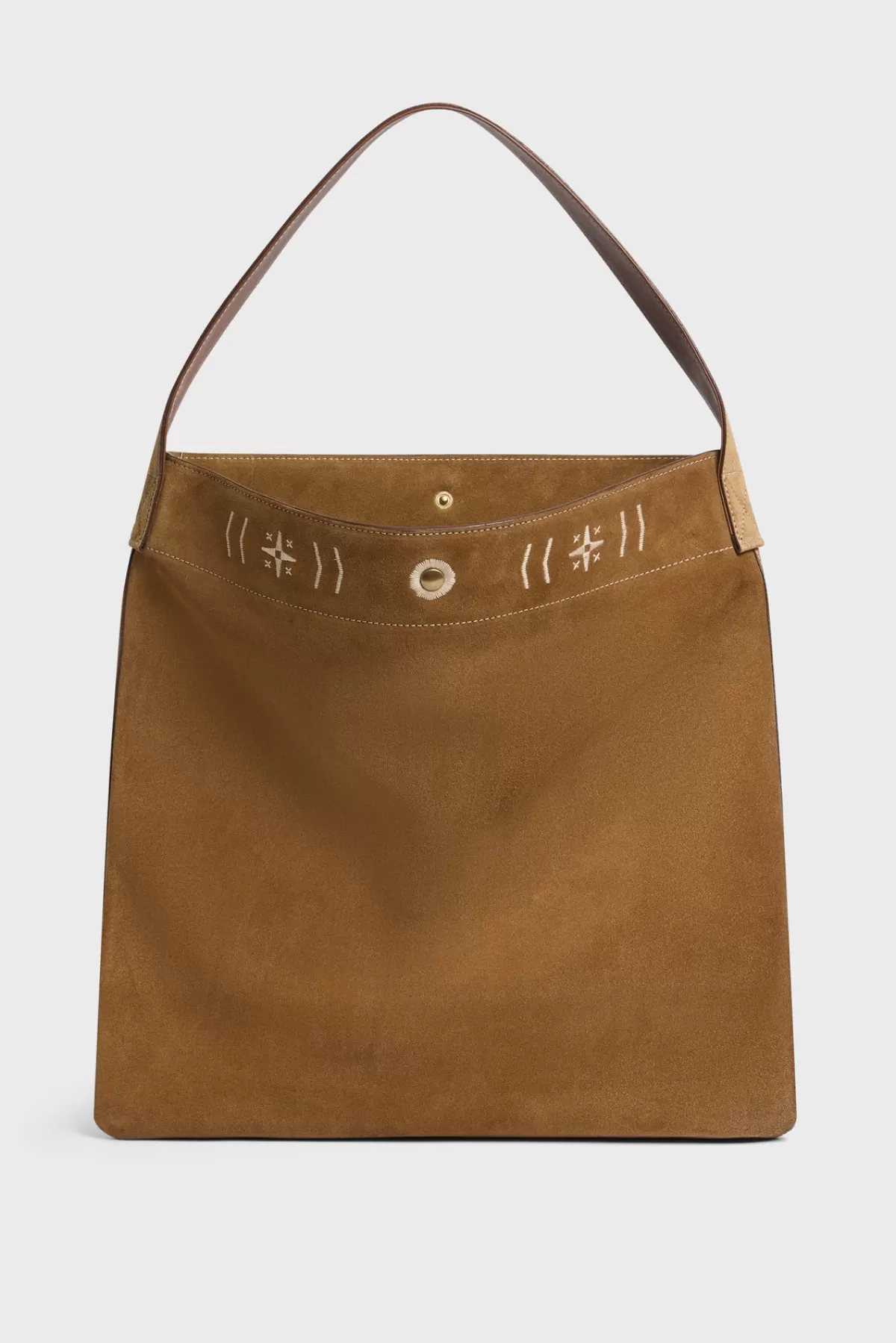 Gerarddarel Sac Hobo en cuir velours avec broderies - LADY Camel-Femme Sacs à main | Sacs porté épaule