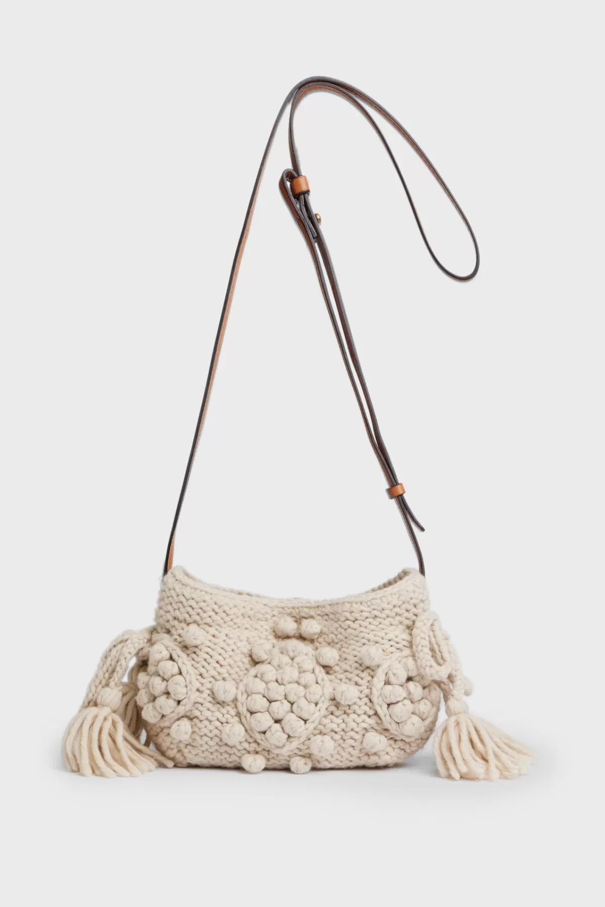 Gerarddarel Sac travers en tricot beige - MINI 24 | Gerard Darel Blanc-Femme Sacs porté épaule | Sacs bandoulière