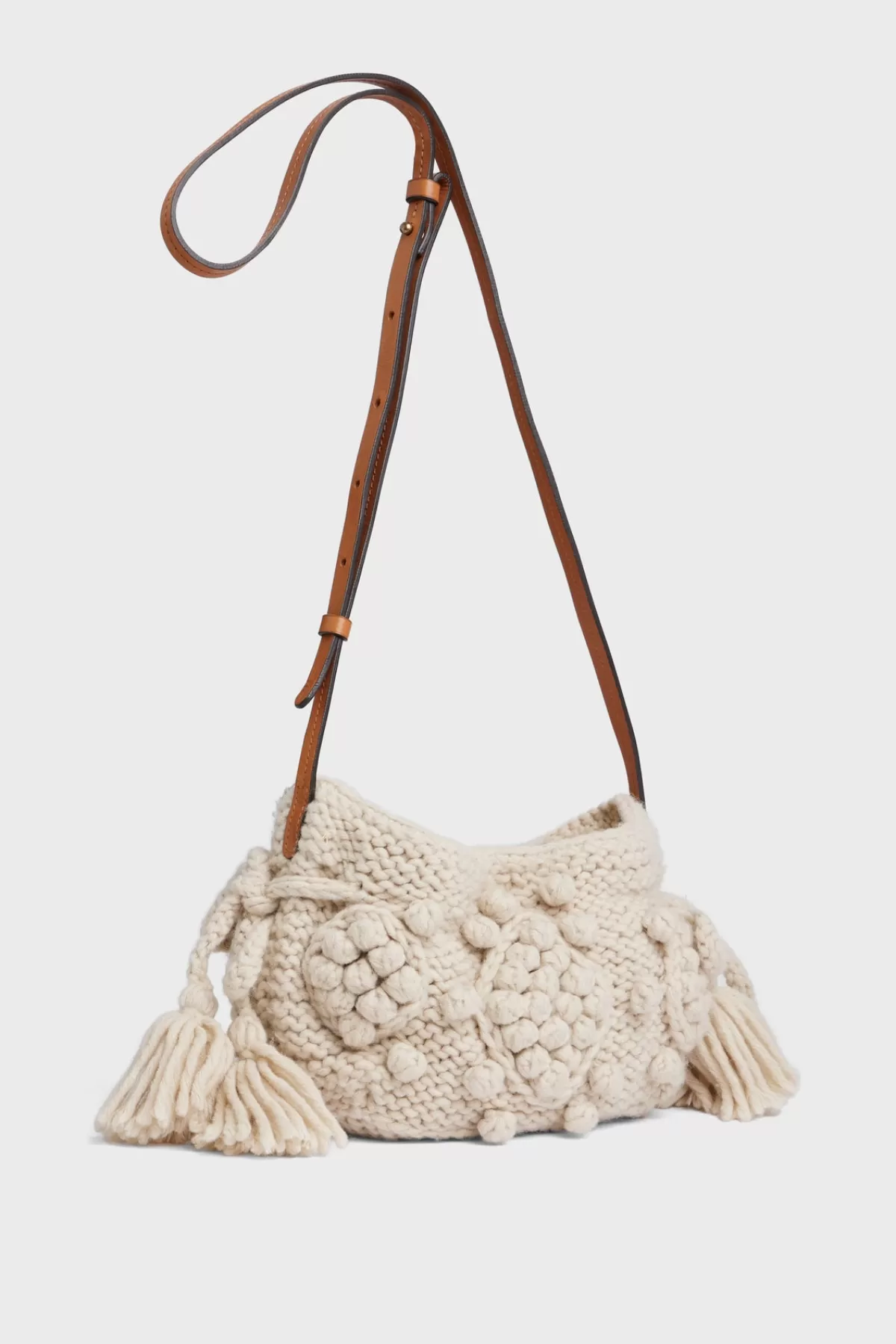 Gerarddarel Sac travers en tricot beige - MINI 24 | Gerard Darel Blanc-Femme Sacs porté épaule | Sacs bandoulière