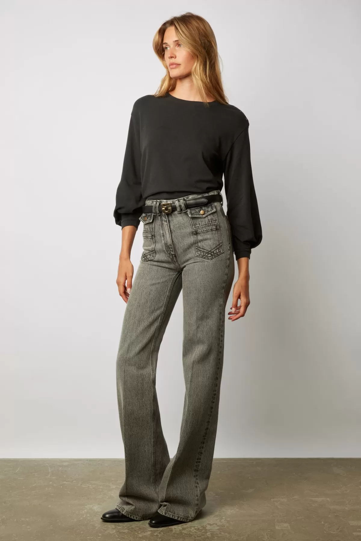 Gerarddarel T-shirt col rond et manches longues en coton et modal - ADELYS Gris-Femme Tops & Sweats