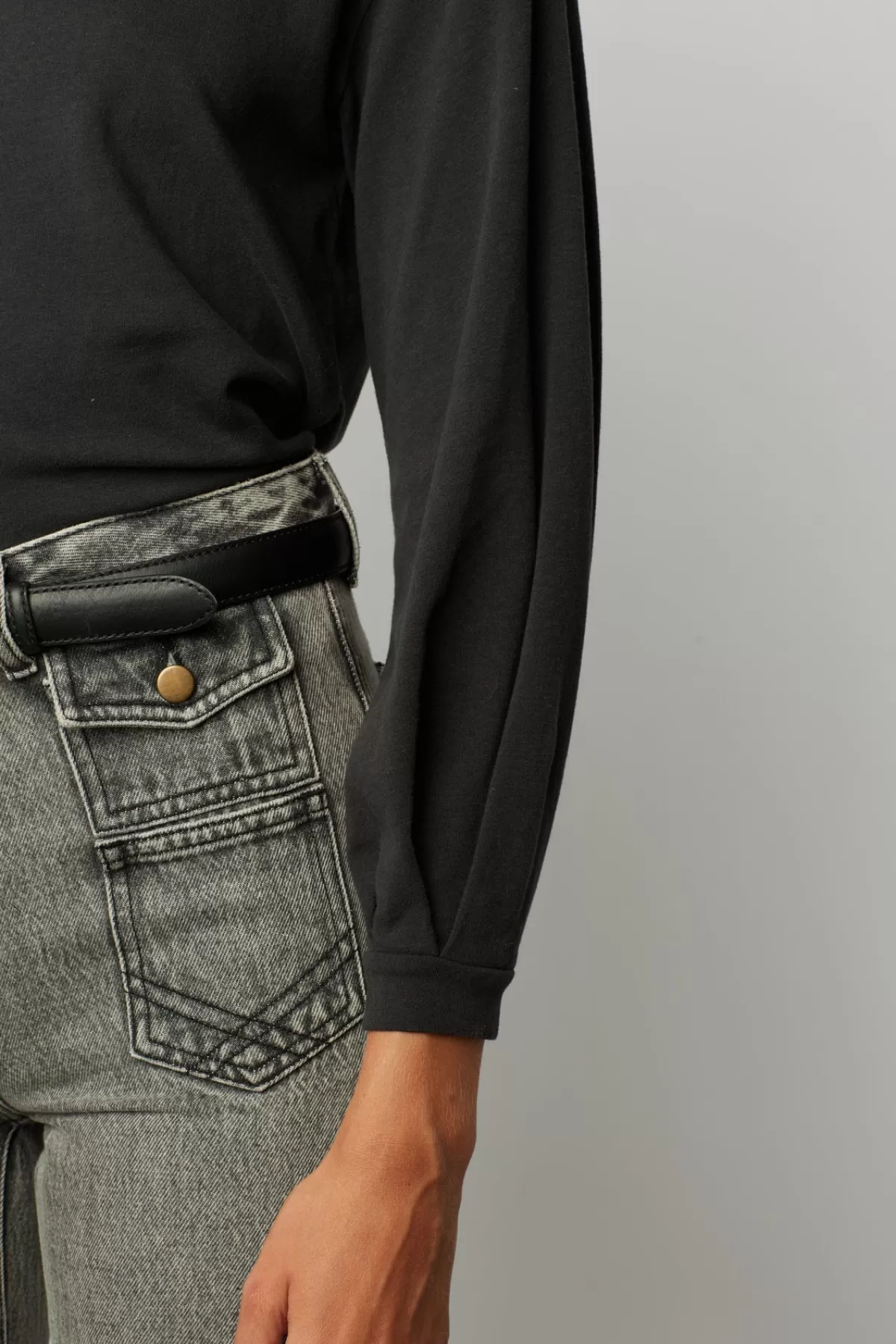 Gerarddarel T-shirt col rond et manches longues en coton et modal - ADELYS Gris-Femme Tops & Sweats